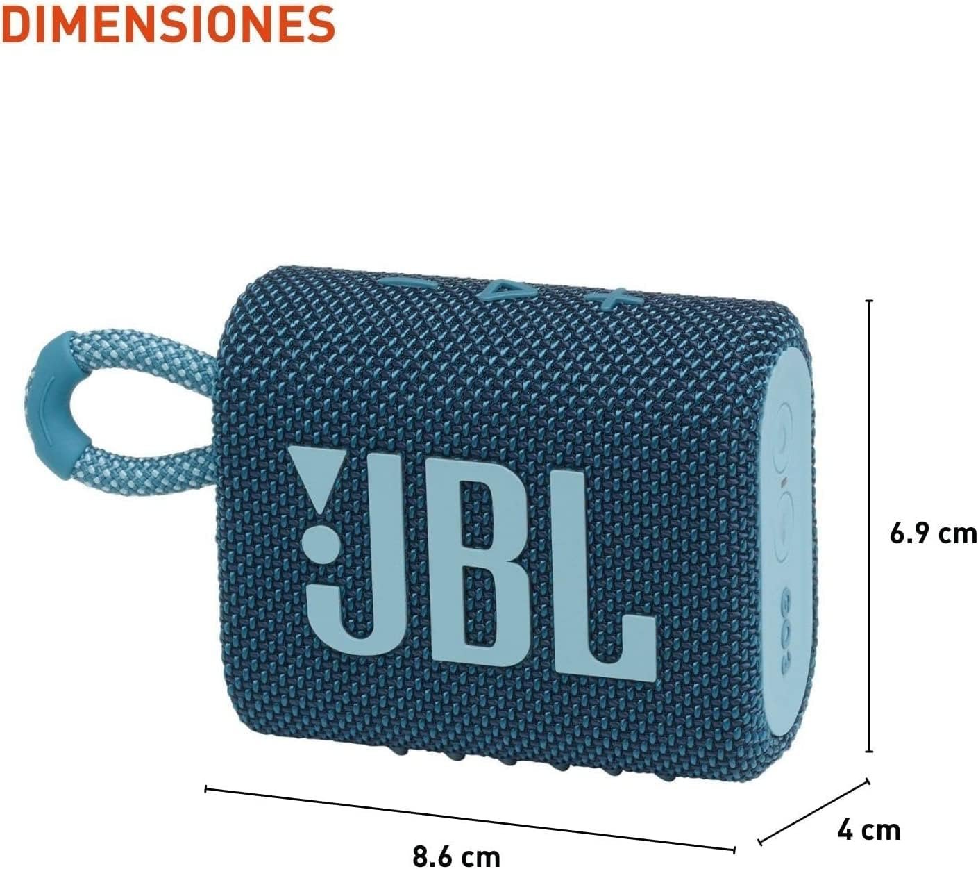 Boomph On-The-Go Kit: JBL Go 3 Portable Bluetooth Wireless Speaker, IP67 Waterproof and Dustproof Built-in Battery - Blue - Image 3