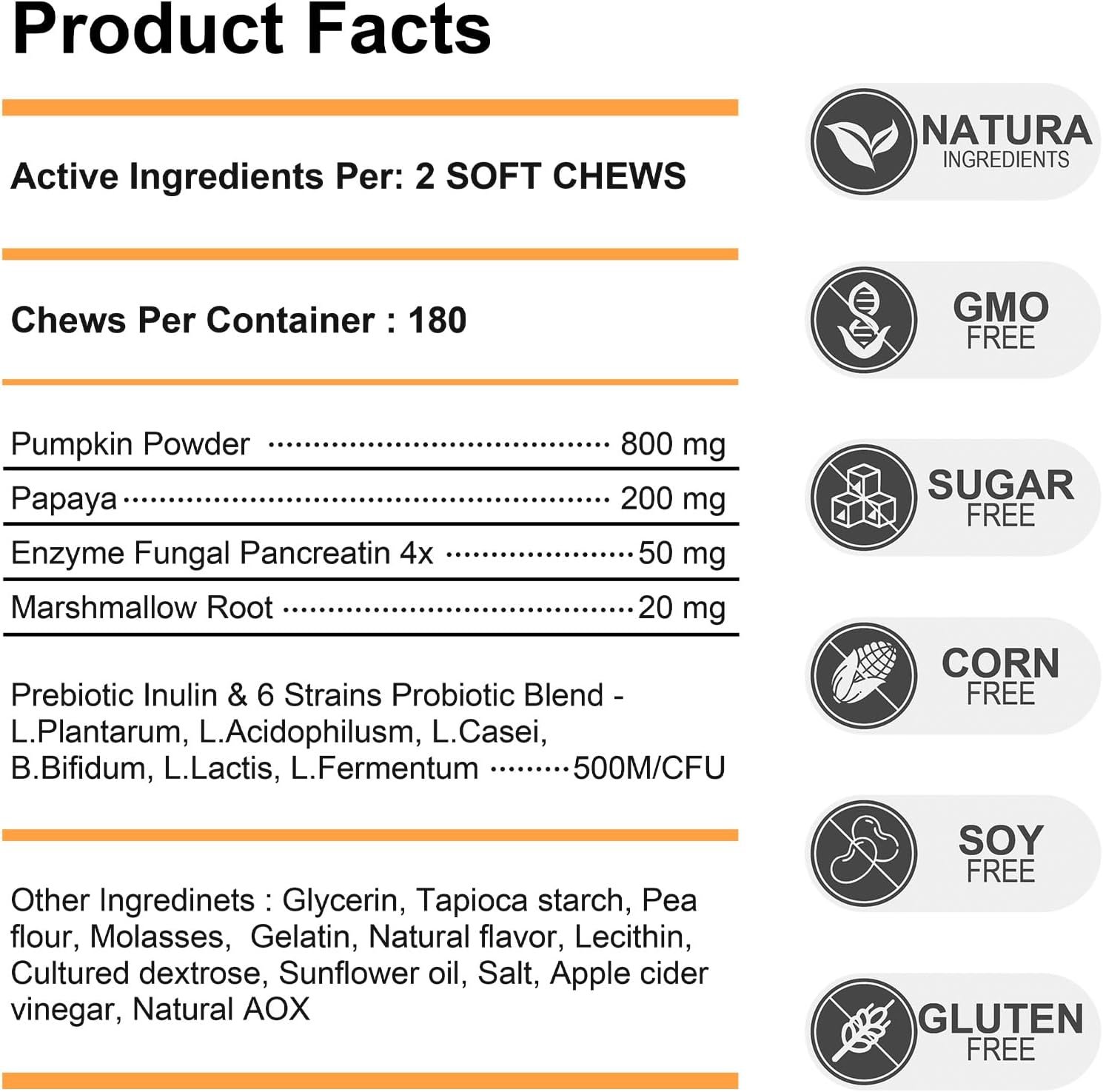 Probiotics for Dogs: Advanced Dog Probiotics & Digestive Enzymes, Digestion & Health Supplement, Support Gut Health, Itchy Skin, Immunity,Yeast Balance, Prebiotics Fiber Supplement Reduce Diarrhea,Gas - Image 4