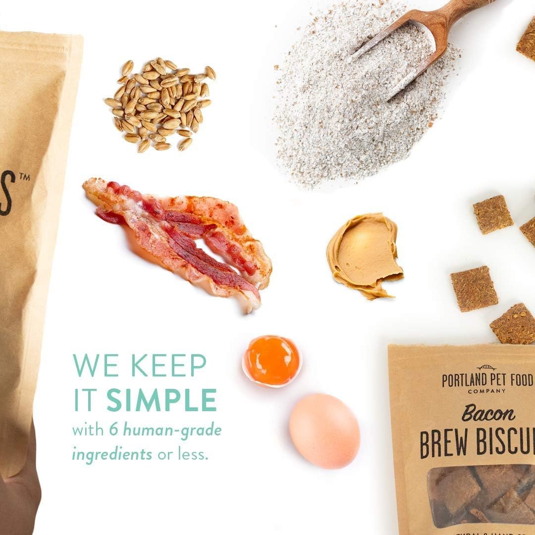 CRAFTED BY HUMANS LOVED BY DOGS Portland Pet Food Company Bacon Brew Biscuit Dog Treats (1 Pack, 5 oz Bag) – All Natural, Human-Grade, USA-Sourced and Made - Image 8