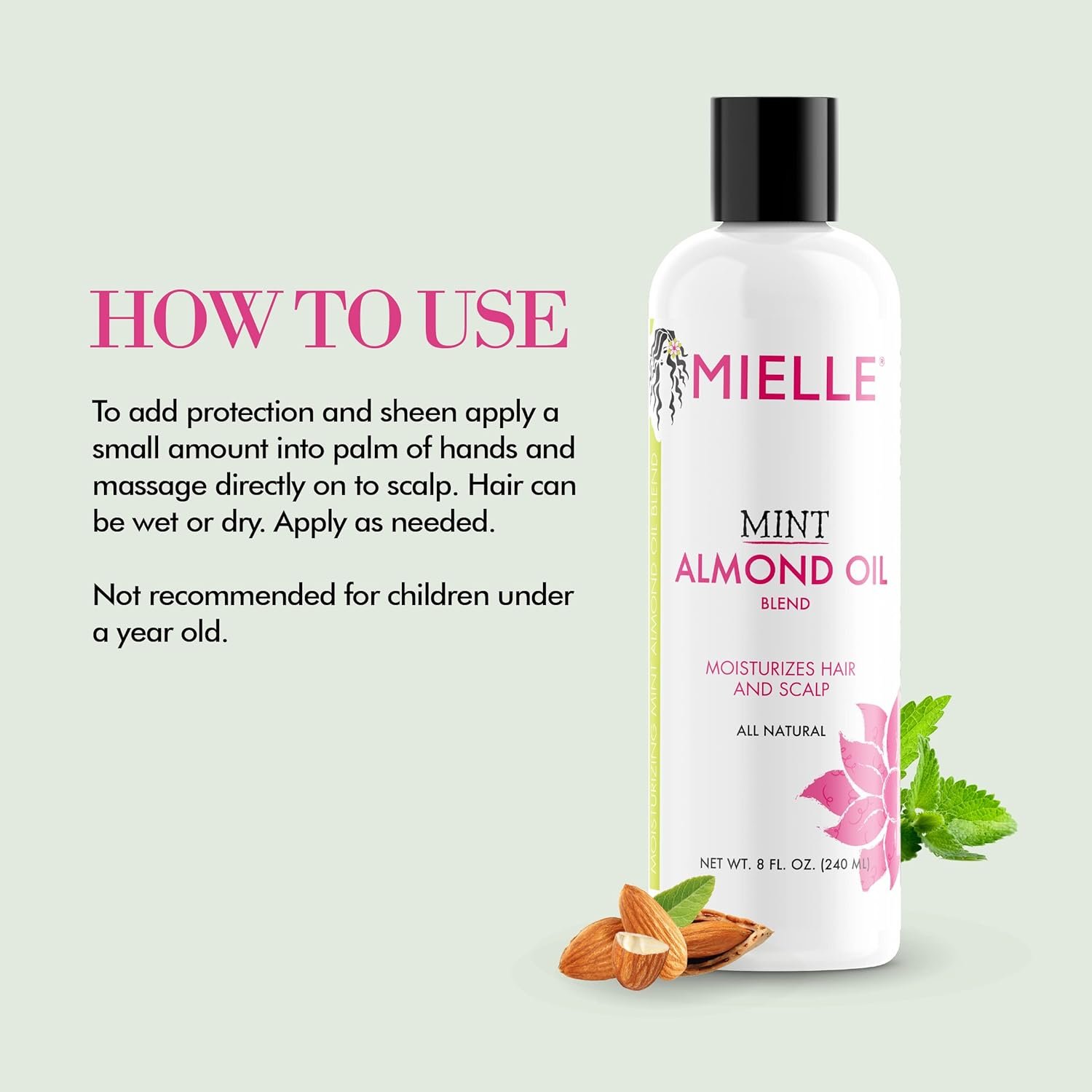 Mielle Organics Mint Almond Oil for Healthy Hair and Scalp, 8 Ounces - Image 6