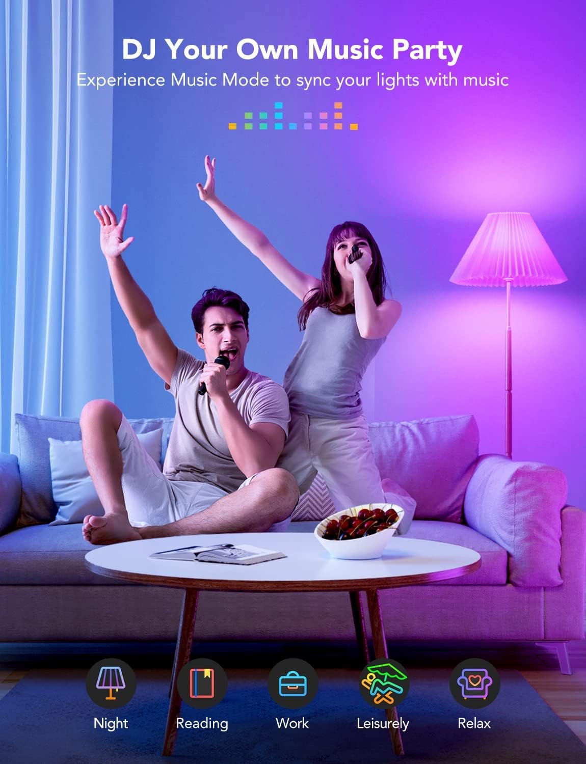 Govee LED Smart Light Bulbs, 1000LM Color Changing Light Bulb, Wi-Fi & Bluetooth Light Bulbs, Work with Alexa and Google Assistant, Dimmable RGBWW A19 75W Equivalent Smart Bulbs, 2 Pack - Image 9