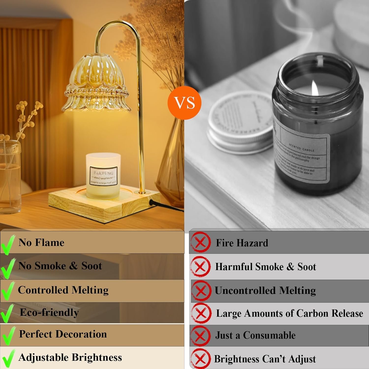 Dimmable Candle Warmer Lamp with Timer & 2 Bulbs for Bedroom Home Décor, Wax Melting Warmer for Large Scented Jar Candles, Mother's Day Gift for Mom Women Her - Image 5