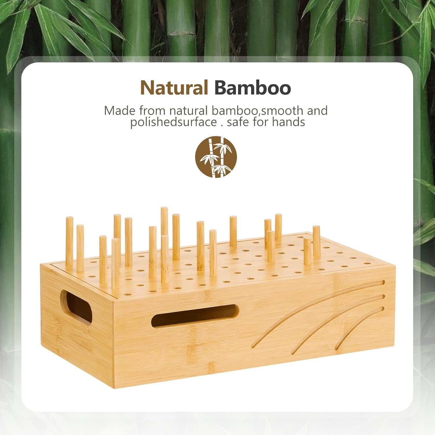 Bamboo Charging Station for Multiple Devices, Charger Station Organizer Desk Docking Station Rack for Phones, Tablets, Laptop, Perfect to Work from Home (Natural, M) - Image 9