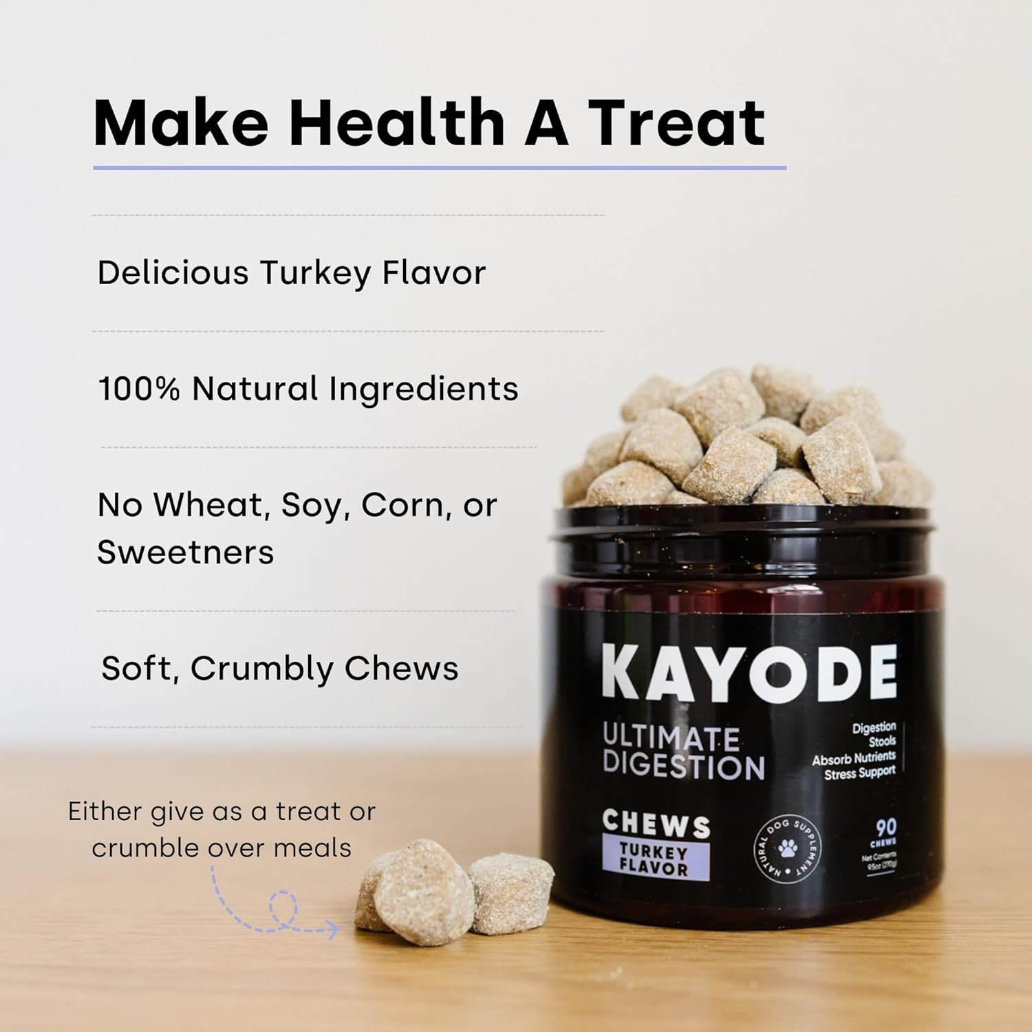 Kayode Ultimate Digestion. Fast Acting Anti-Diarrhea Dog Chews. Dog Fart Remedy. Digestive Enzymes for Dogs, Easy Stool Firmer for Dogs. Led with Safe Pumpkin for Dogs. - Image 7