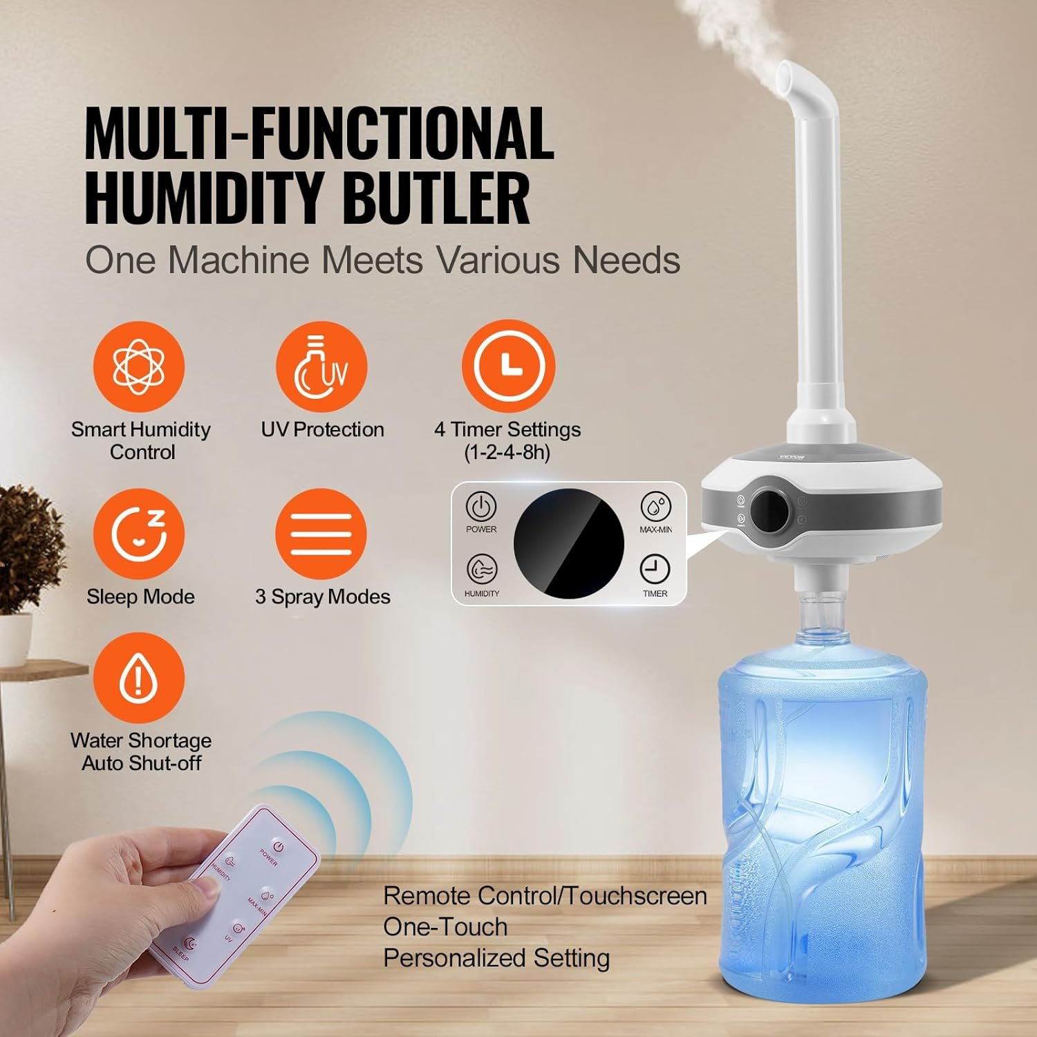 VEVOR Humidifier for Large Room 1291.7 sq ft, Industrial Commercial Humidifier 560ml/h Output, Auto Shut-Off Ultrasonic Cool Mist Humidifiers for Home Greenhouse Indoor Planting Warehouse Office - Image 6