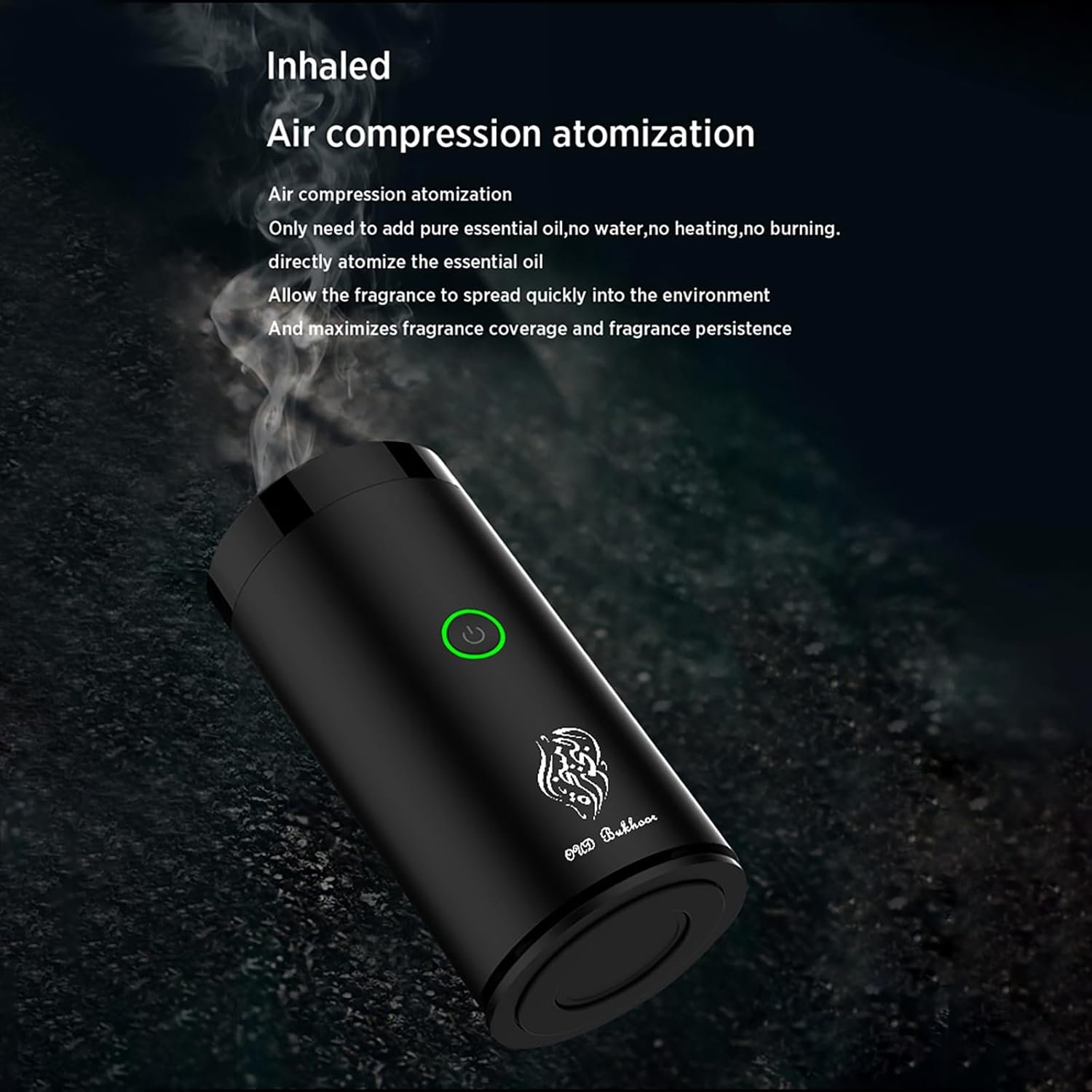 Electric Incense Burner, Car Electric Incense Burner, Portable USB Rechargeable Smart Electronic Incense Burner, bakhoor Burner for Home Use (Black-1) - Image 3