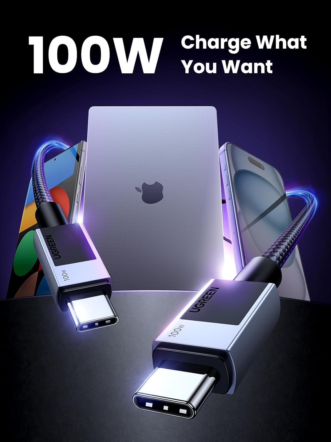 UGREEN USB C to USB C Cable, 100W USB C Cable Fast Charging, Type C Cord USB C Charger Cable for iPhone 16/16 Pro/16 Pro Max/15, MacBook Pro/Air, Galaxy S24/S23, iPad Pro/Air, Pixel 8, 3.3FT - Image 5