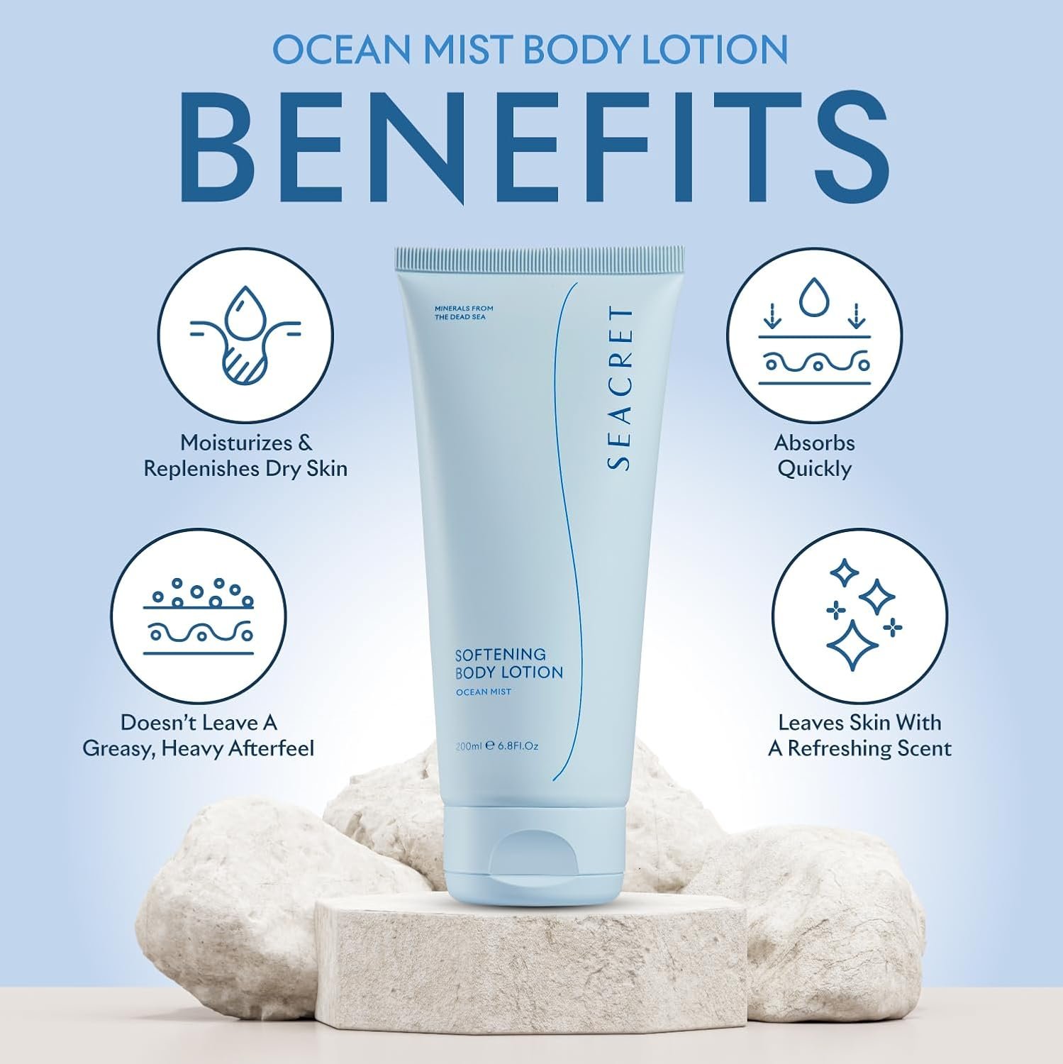 SEACRET Body Lotion - Moisturizer for Dry Skin, Enriched with Minerals from the Dead Sea, Scented, 6.8 FL.OZ - Image 6