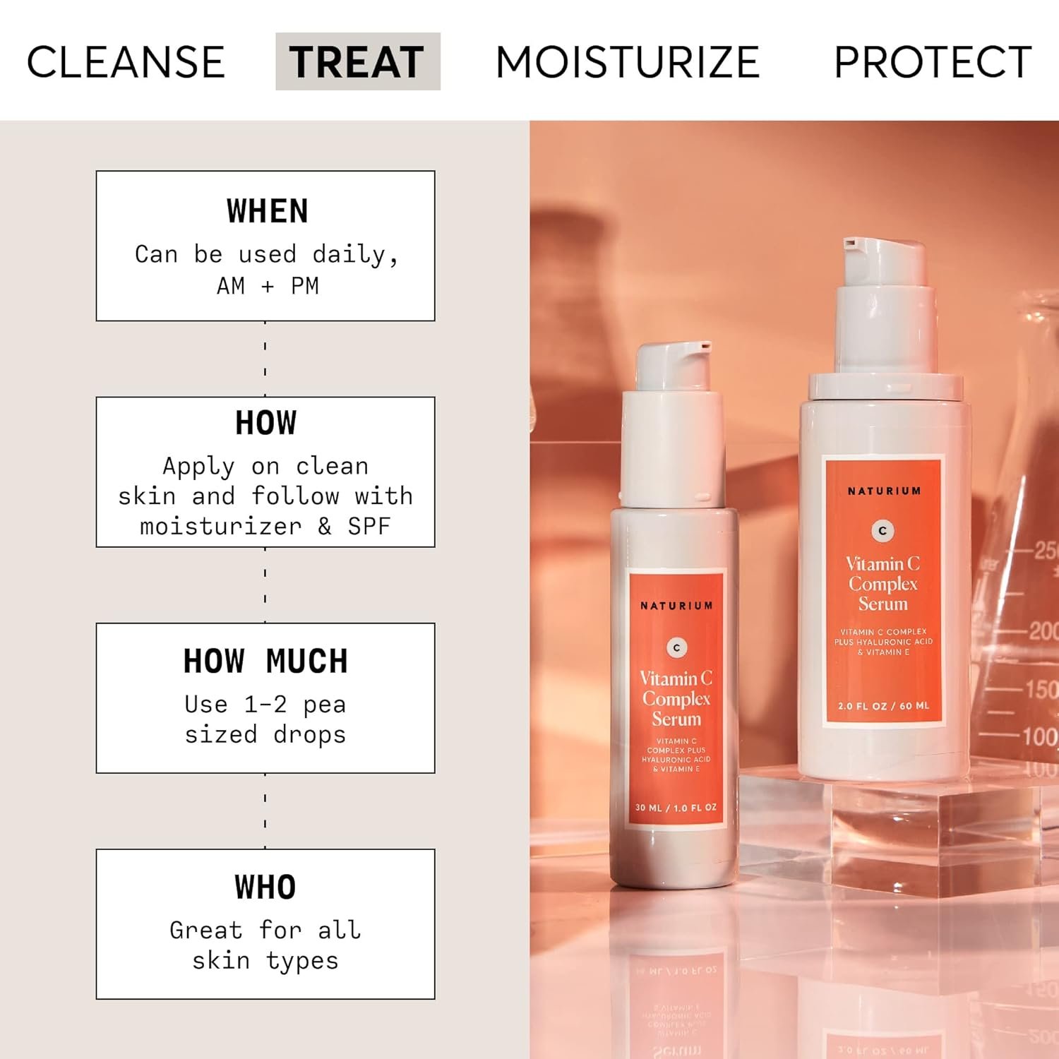 Naturium Vitamin C Complex Face Serum, Anti-Aging Facial Treatment with Hyaluronic Acid & Vitamin E, 1 oz - Image 3