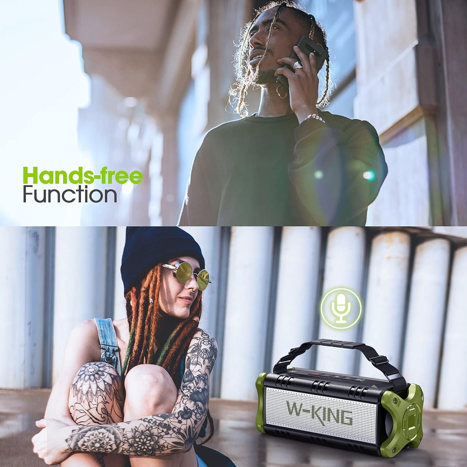 W-KING Bluetooth Speaker, 90W Peak 50W RMS Portable Speakers Bluetooth Wireless Loud, IPX6 Waterproof Outdoor Large Bluetooth Speaker Subwoofer/Bass Boost/DSP/40H Playtime/Stereo Pairing/Power Bank/TF - Image 8