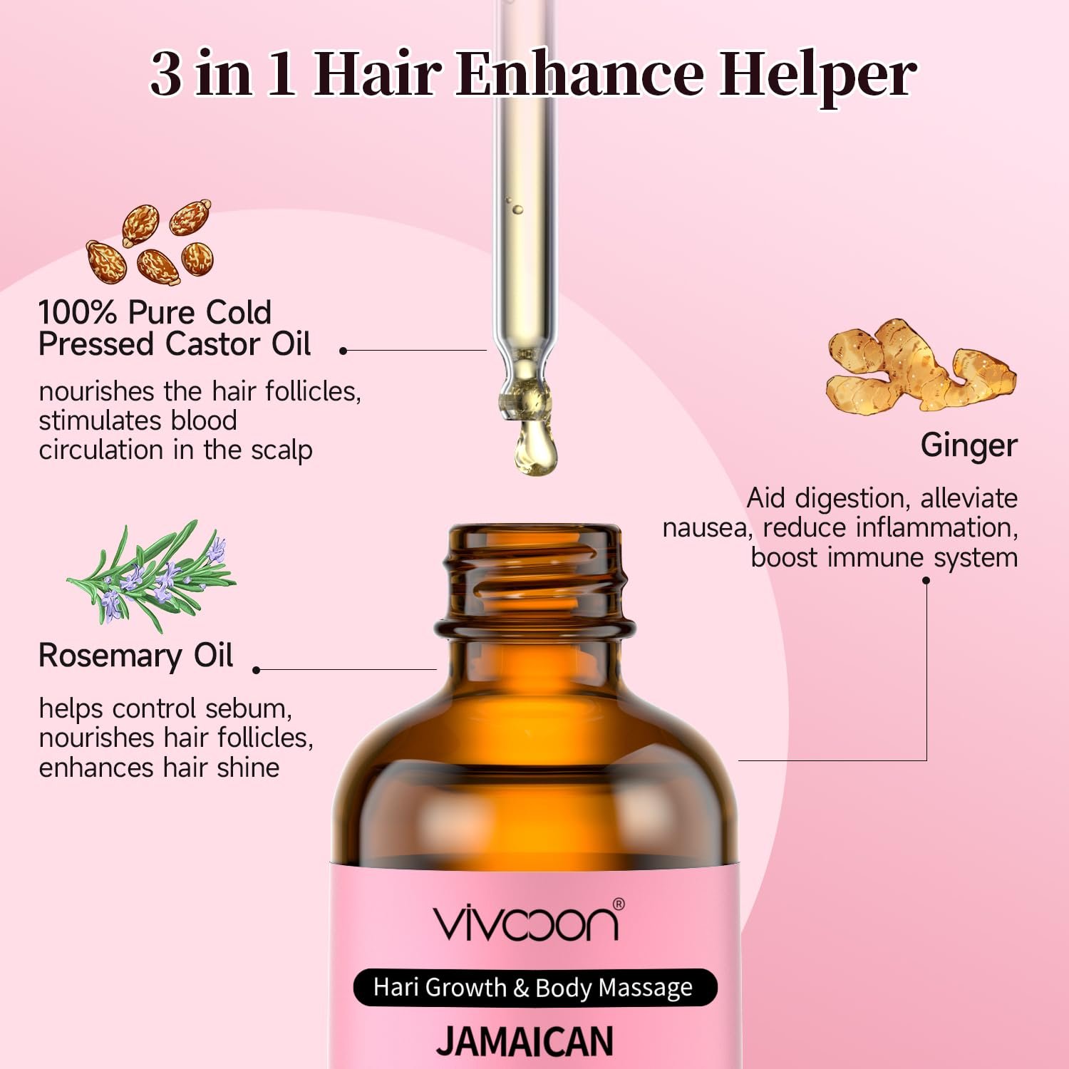 Jamaican Organic Black Castor Oil with Rosemary, Cold Pressed,for Hair , Eyelashes and Eyebrows Growth,100% Natural & Pure - Image 9