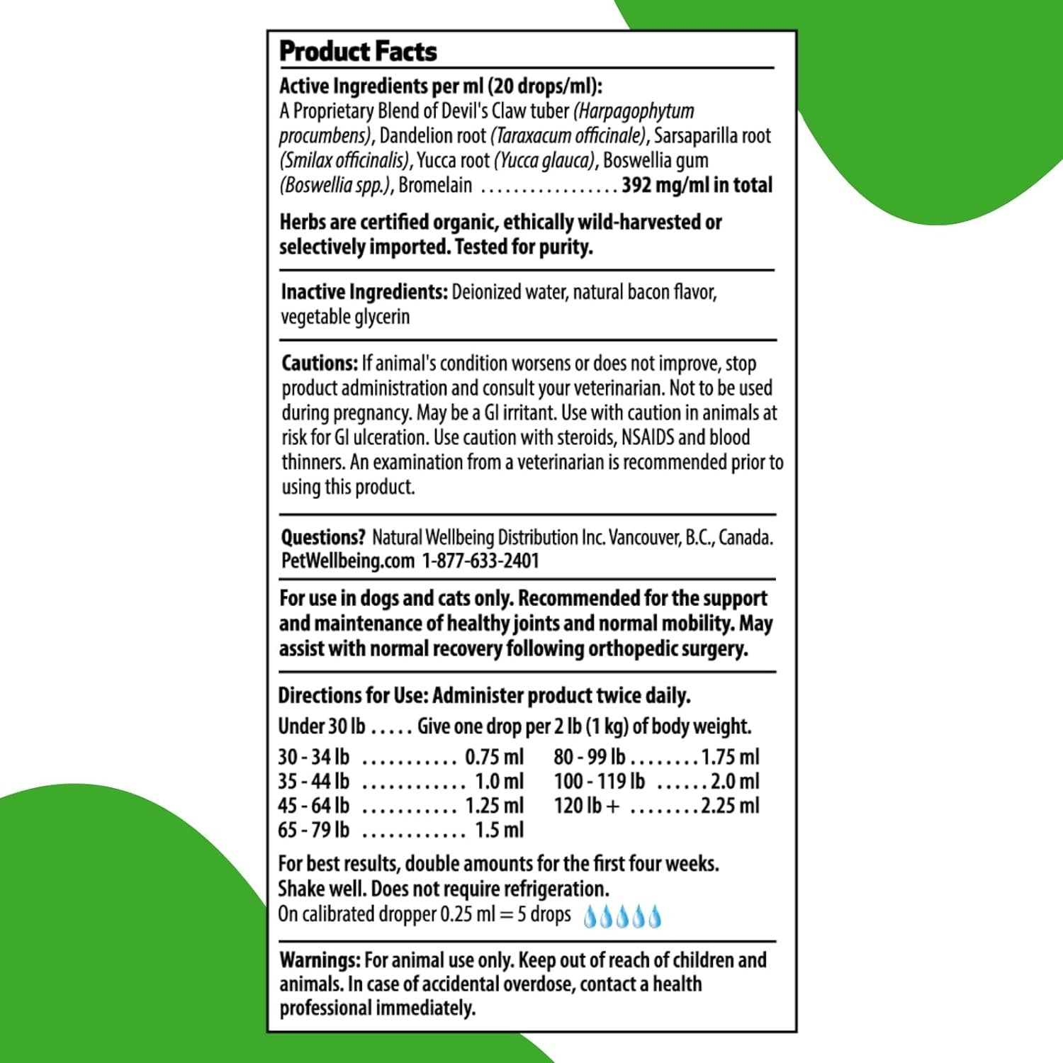 Pet Wellbeing Agile Joints for Dogs - Vet-Formulated - Joint Health, Mobility, Ease of Movement - Natural Herbal Supplement 2 oz (59 ml) - Image 7