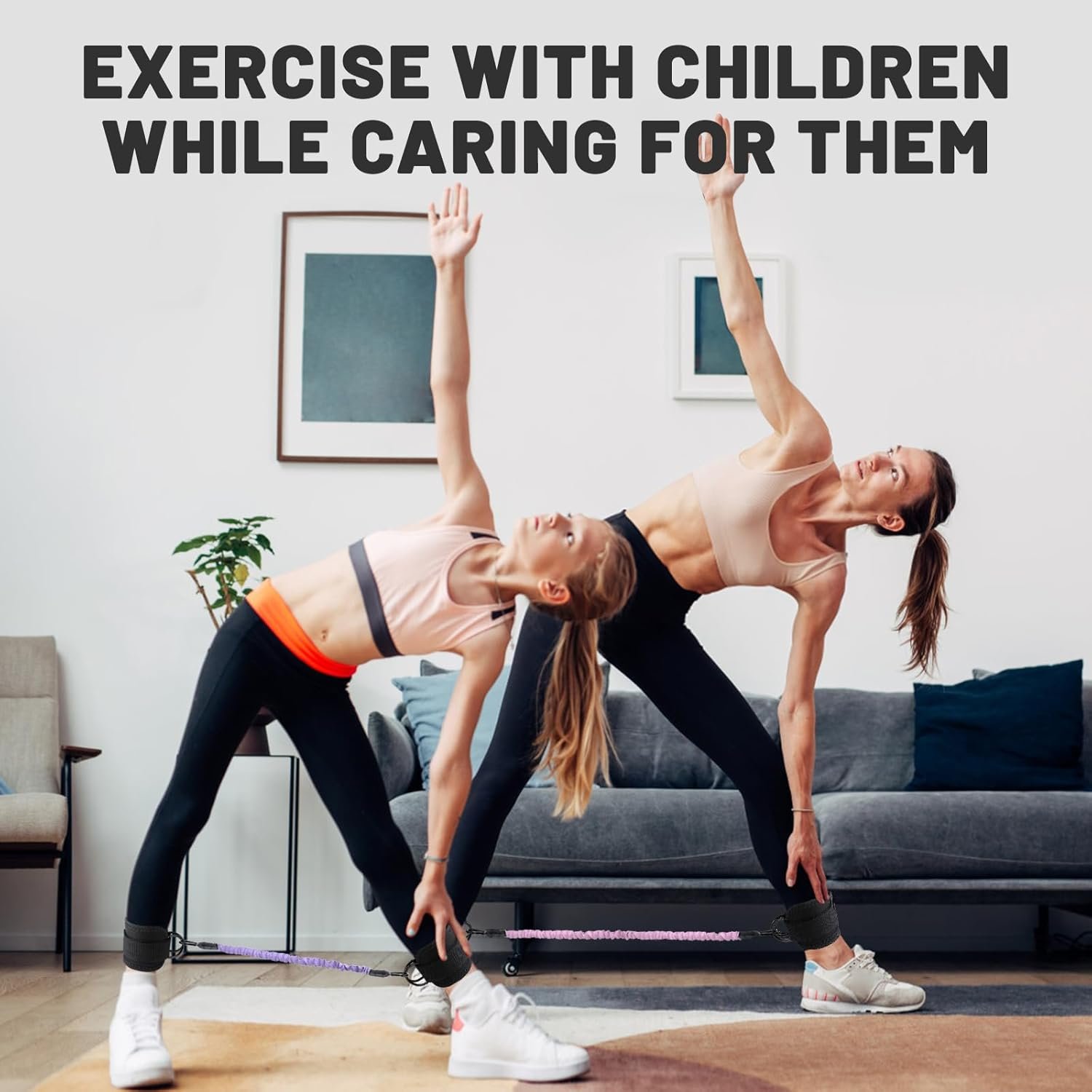 Ankle Resistance Bands with Cuffs, 3 Level Exercise Bands Workout Bands for Women, Resistance Bands for Leg Butt Training, Workout Equipment for Kickbacks Hip Gluteus Training Exercises - Image 4