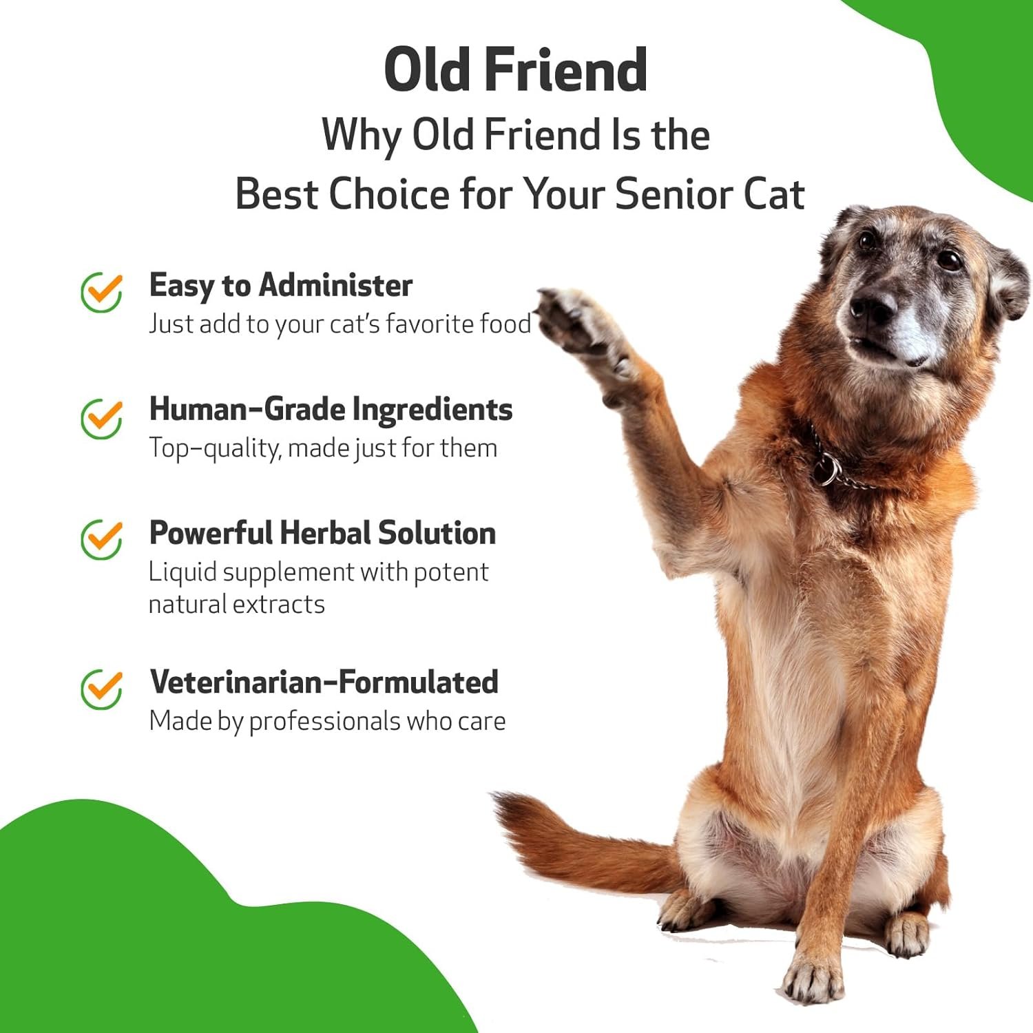 Pet Wellbeing Old Friend for Senior Dogs & Cats - Vet-Formulated - Aging Immune System & Joint Mobility Support in Older Pets - Natural Herbal Supplement 4 oz (118 ml) - Image 5