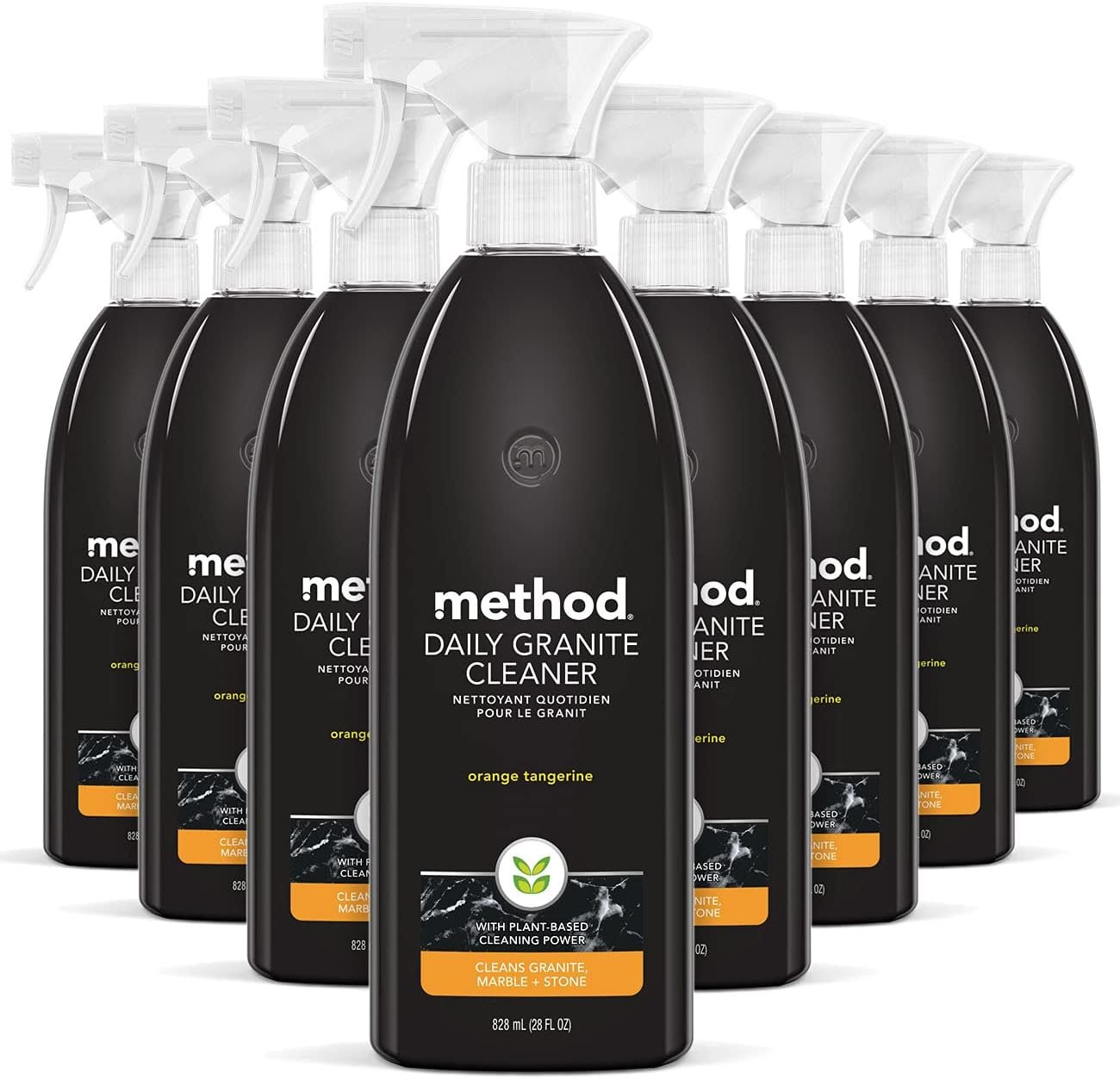 Method Daily Granite Cleaner Spray, Orange Tangerine, Plant-Based Cleaning Agent for Granite, Marble, and Other Sealed Stone, 28 oz Spray Bottles (Pack of 8) - Image 2