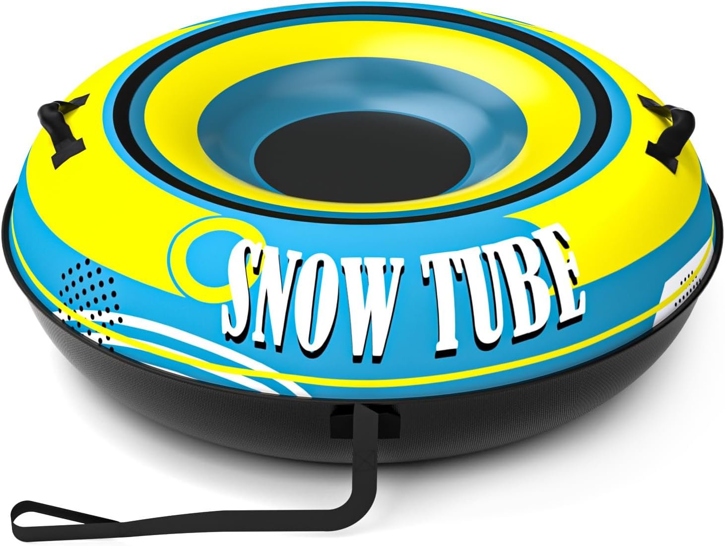 EPN 55'' Heavy Duty Snow Tube with Premium Canvas Covers and Nylon Handles for Adults, Thickened Bottom Inflatable Snow Sled Sledding Toboggan Winter Outdoor Fun Toys - Image 2