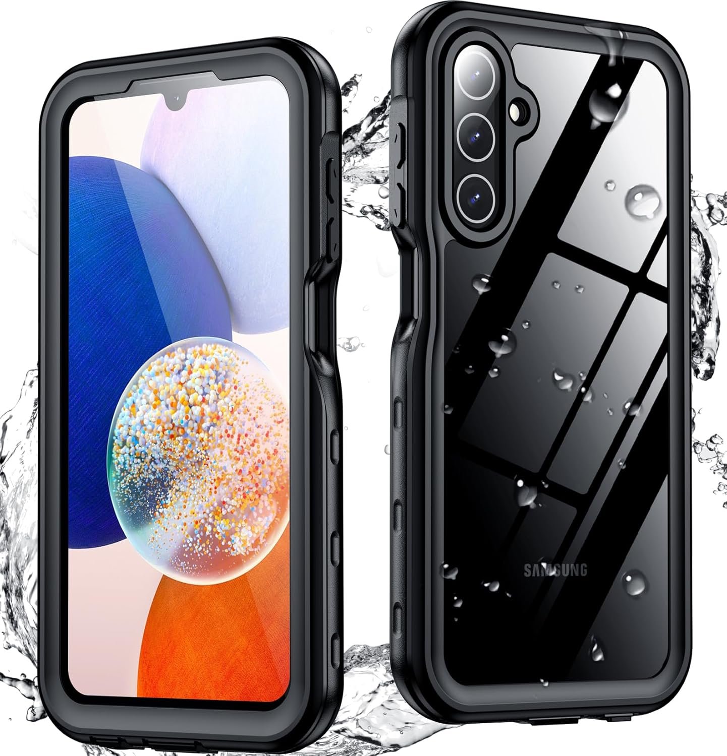 SPIDERCASE for Samsung Galaxy A14 5G Case Waterproof,Full Heavy Duty Protection,Built-in Screen&Camera Protector,Military Shockproof,Dustproof,Anti-Scratched Durable Case for Galaxy A14 5G 6.6",Black - Image 2