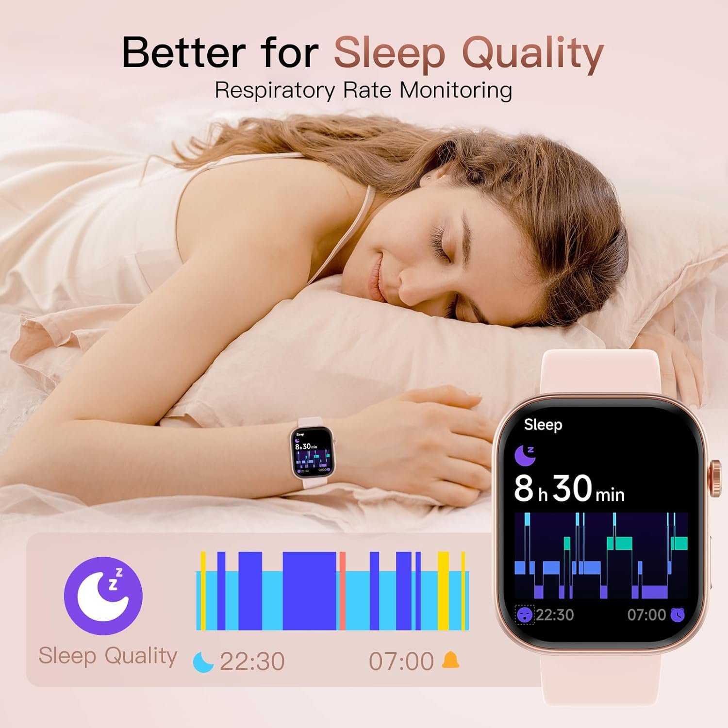 Tensky Smart Watch for Women Android & iOS, AI Voice, 1.99" AMOLED Fitness Tracker with Bluetooth Call, 3ATM Waterproof Heart Rate/Sleep/SpO2 Monitor, Pedometer, 100+ Sport Modes, 12 Days Battery Life - Image 7