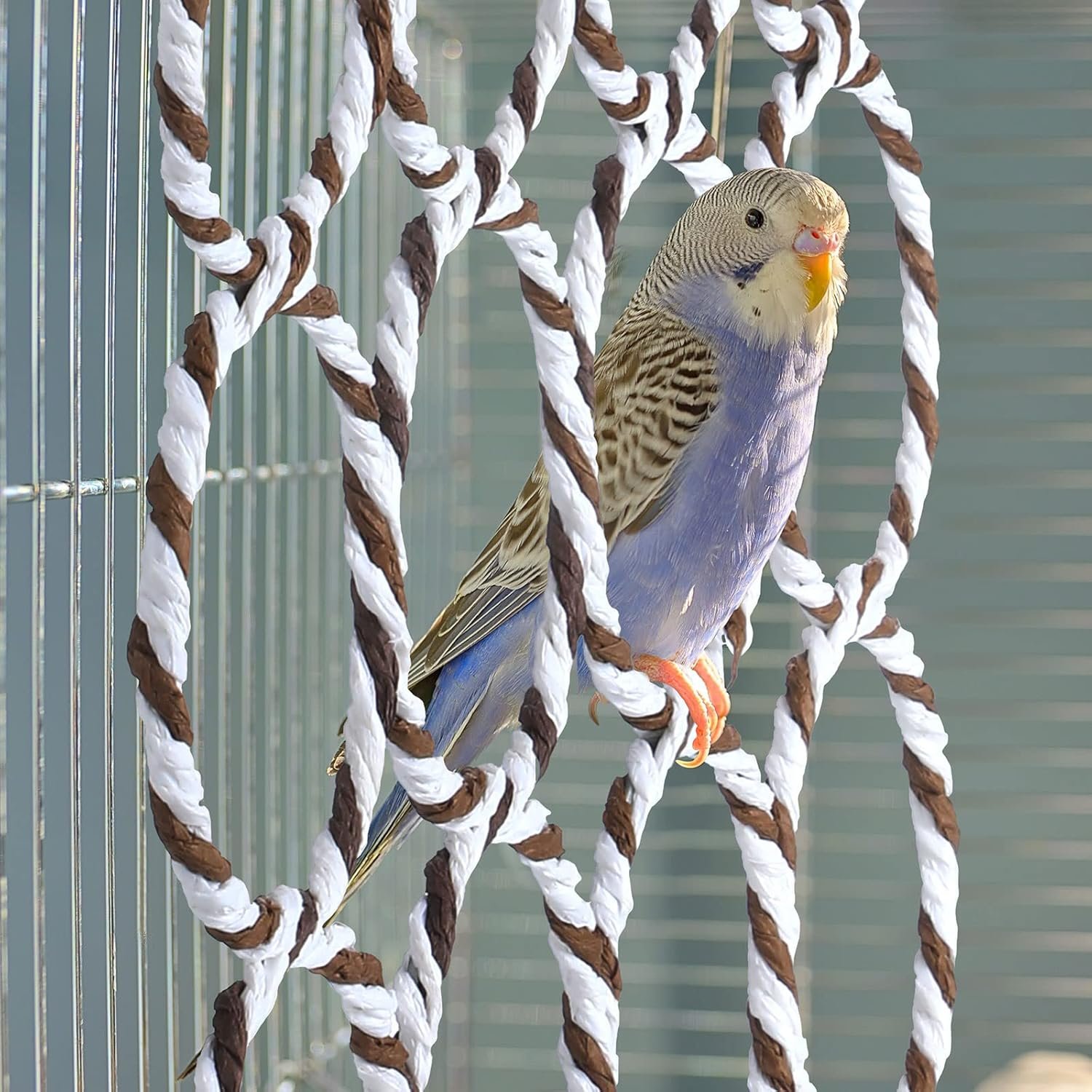 Hoolerry 3 Pieces Bird Rat Climbing Rope Net Toy for Cage Bird Rope Perch Swing, Ladder Rope Bridge Hanging Hammock, Small Animal Activity Toy for Gerbil, Mouse, Mice, Parrot, Bird - Image 4