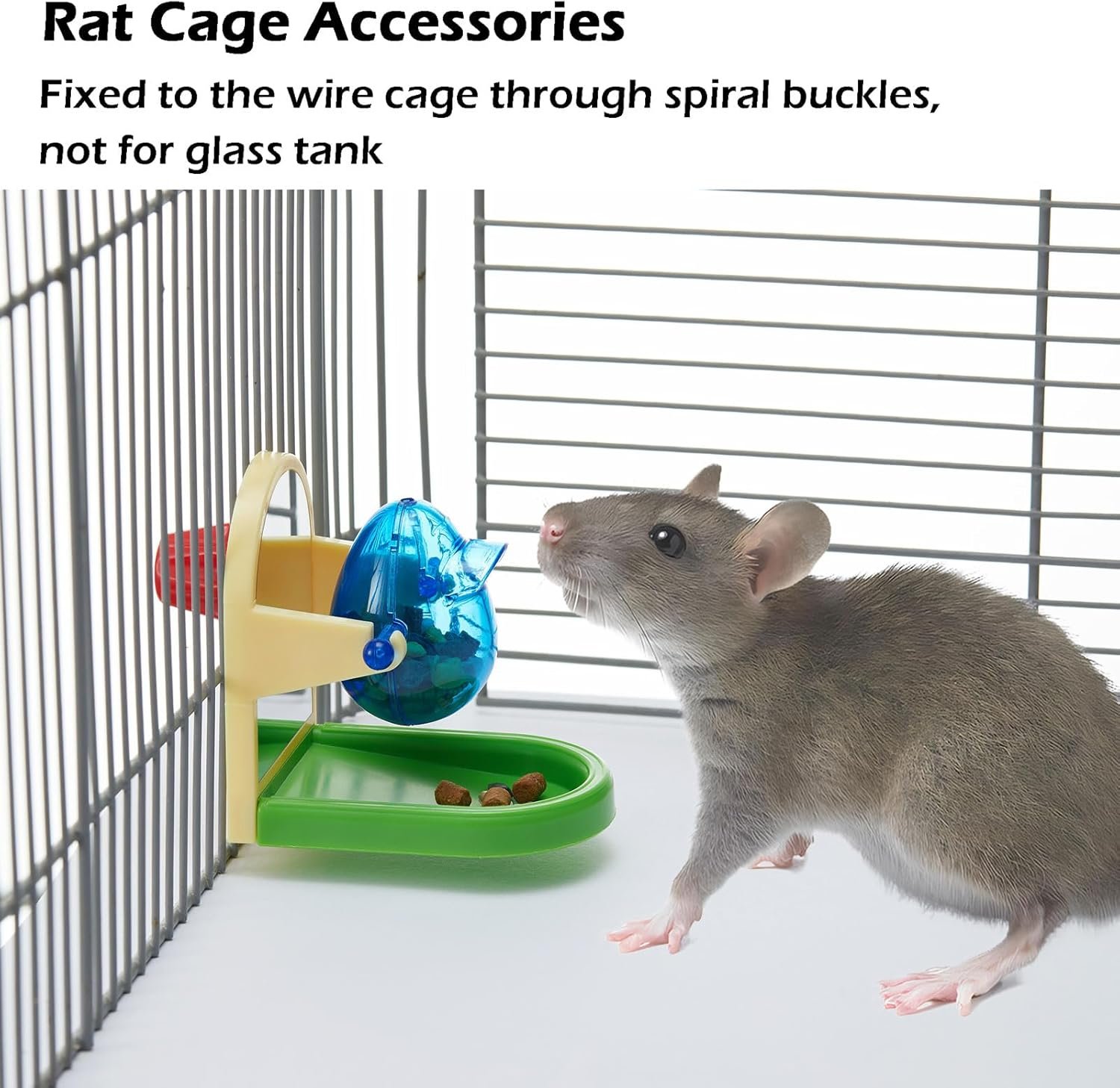 Rat Enrichment Toys, Interactive Foraging Toys For Rats, Intelligence Growth Rat Enrichment Puzzle Games, Treat Dispensing Slow Feeder for Rat Cage Toy, Bird Foraging Toy for Parakeet Conure (1Pcs) - Image 6