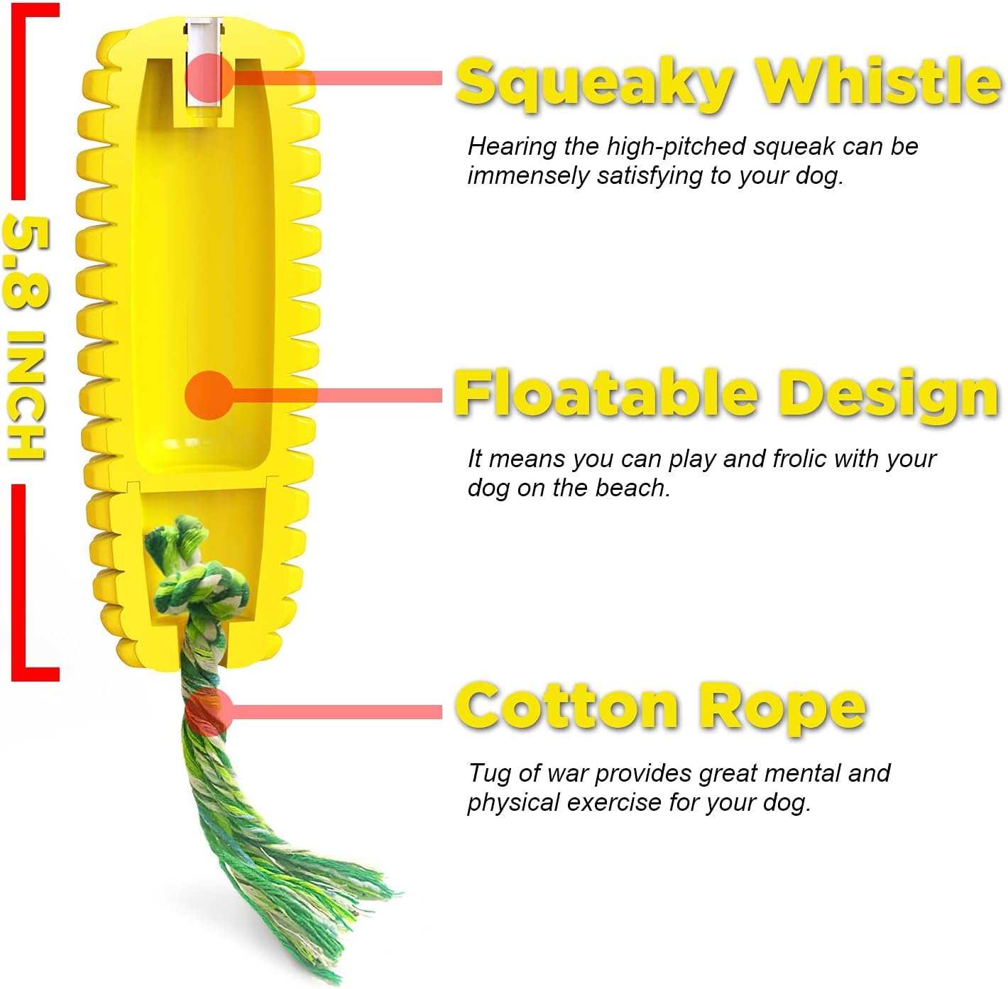 Dog Toys for Aggressive Chewers, Interactive Dog Chew Toys for Small Medium Large Breed, Durable Dog Squeaky Toy with Natural Rubber for Teeth Cleaning and Calming - Image 5