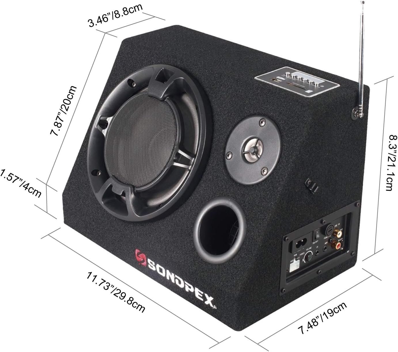 SONDPEX Bluetooth Speaker System & Digital Music Player 6.5" Subwoofer 200W Max Output FM Radio Receiver SD/MMC card and USB Reader, Wireless Outdoor Bluetooth Speaker, Portable Party Speaker CSF-E65B - Image 10
