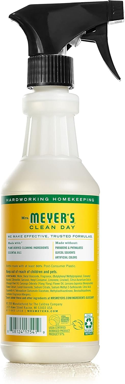 MRS. MEYER'S CLEAN DAY All-Purpose Cleaner Spray, Honeysuckle (16 Fl Oz (Pack of 3)) - Image 3