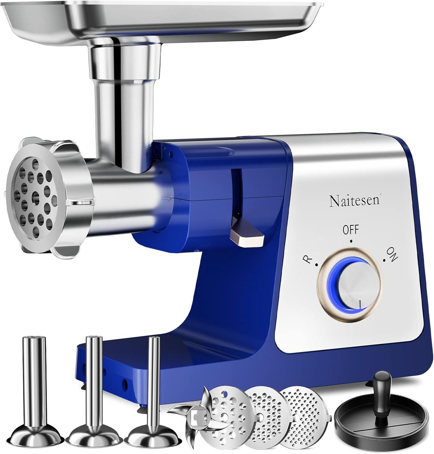 3000W Electric Meat Grinder Sausage Maker Machine Food Grinder with 3 Stainless Steel Sausage Stuffer Tube 3 Grinding Plates Hamburger Press Kubbe Kit for Home Kitchen - Image 2