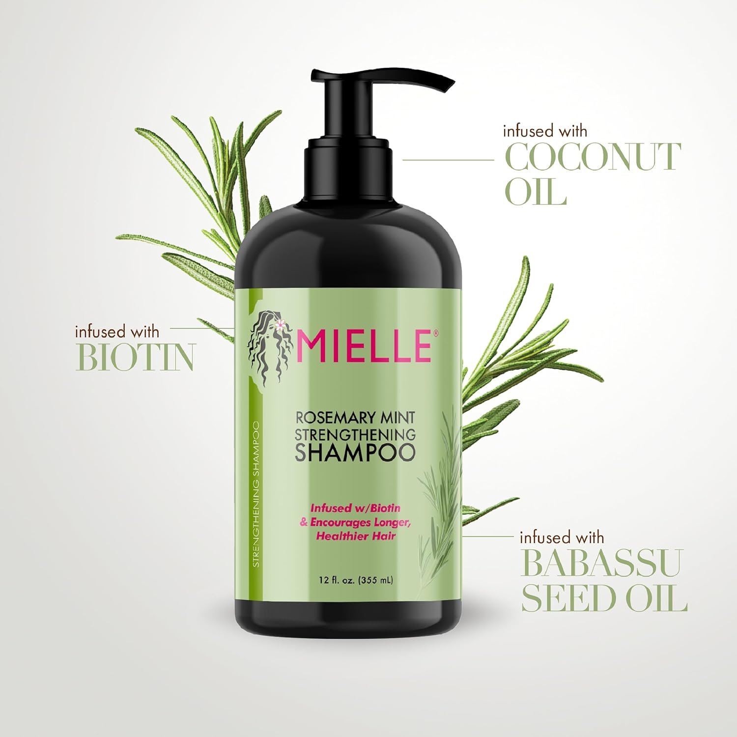 Mielle Organics Rosemary Mint Strengthening Hair Oil and Shampoo - Image 6
