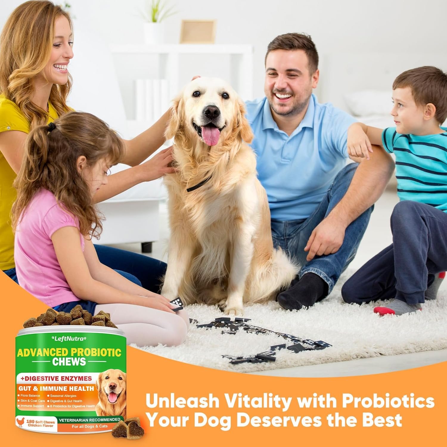 Probiotics for Dogs: Advanced Dog Probiotics & Digestive Enzymes, Digestion & Health Supplement, Support Gut Health, Itchy Skin, Immunity,Yeast Balance, Prebiotics Fiber Supplement Reduce Diarrhea,Gas - Image 8