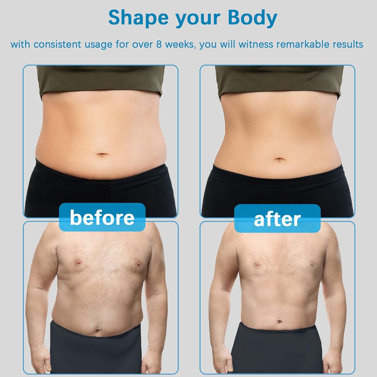 Electronic Muscle Stimulator ABS Stimulator, USB Rechargeable AB Stimulator Muscle Toner, Fitness Waist Belt Home Office Workout Equipment for Men Women… - Image 7