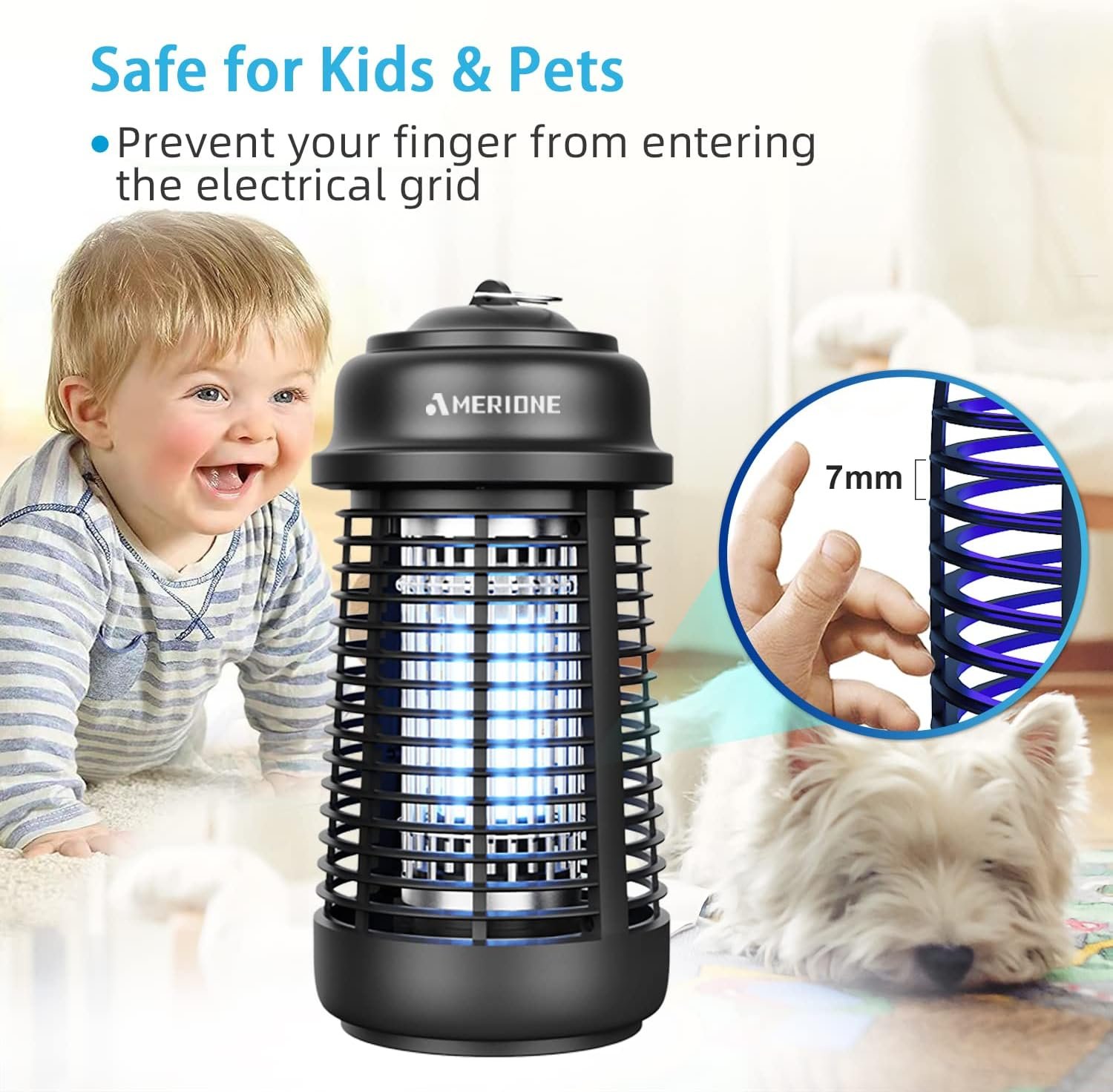 Bug Zapper for Indoor and Outdoor, 20W Electric Mosquito Zapper, Waterproof Insect Killer, 4200V Fly Trap for Home, Bedroom, Backyard, Camping, Patio and More - Image 4