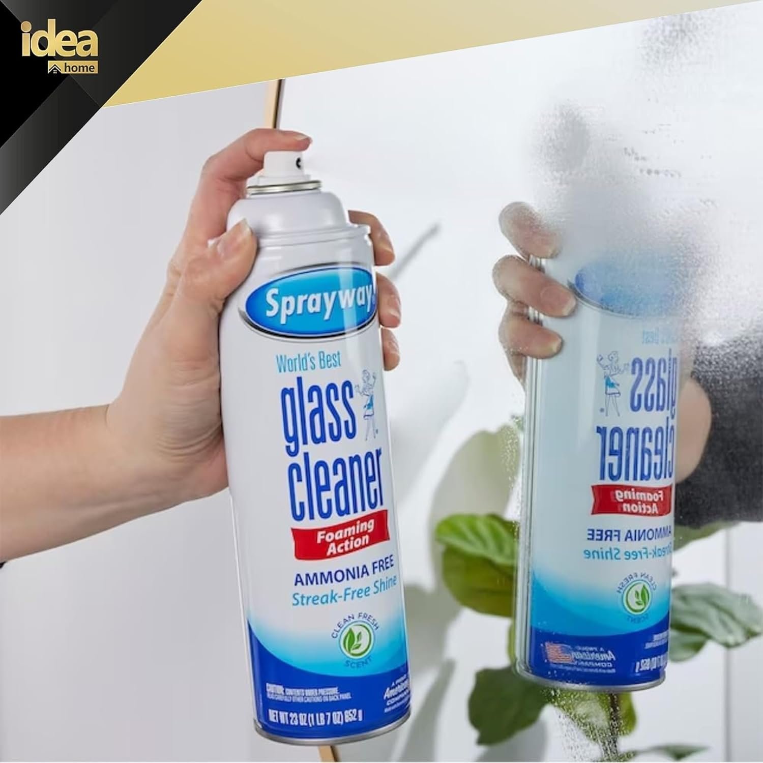 Idea Home Sprayway Glass and Window Cleaner with Spray Foam (2 Pack) Bundle Premium Microfiber Cleaning Cloth Streak and Lint Free 15x15 in - Image 4