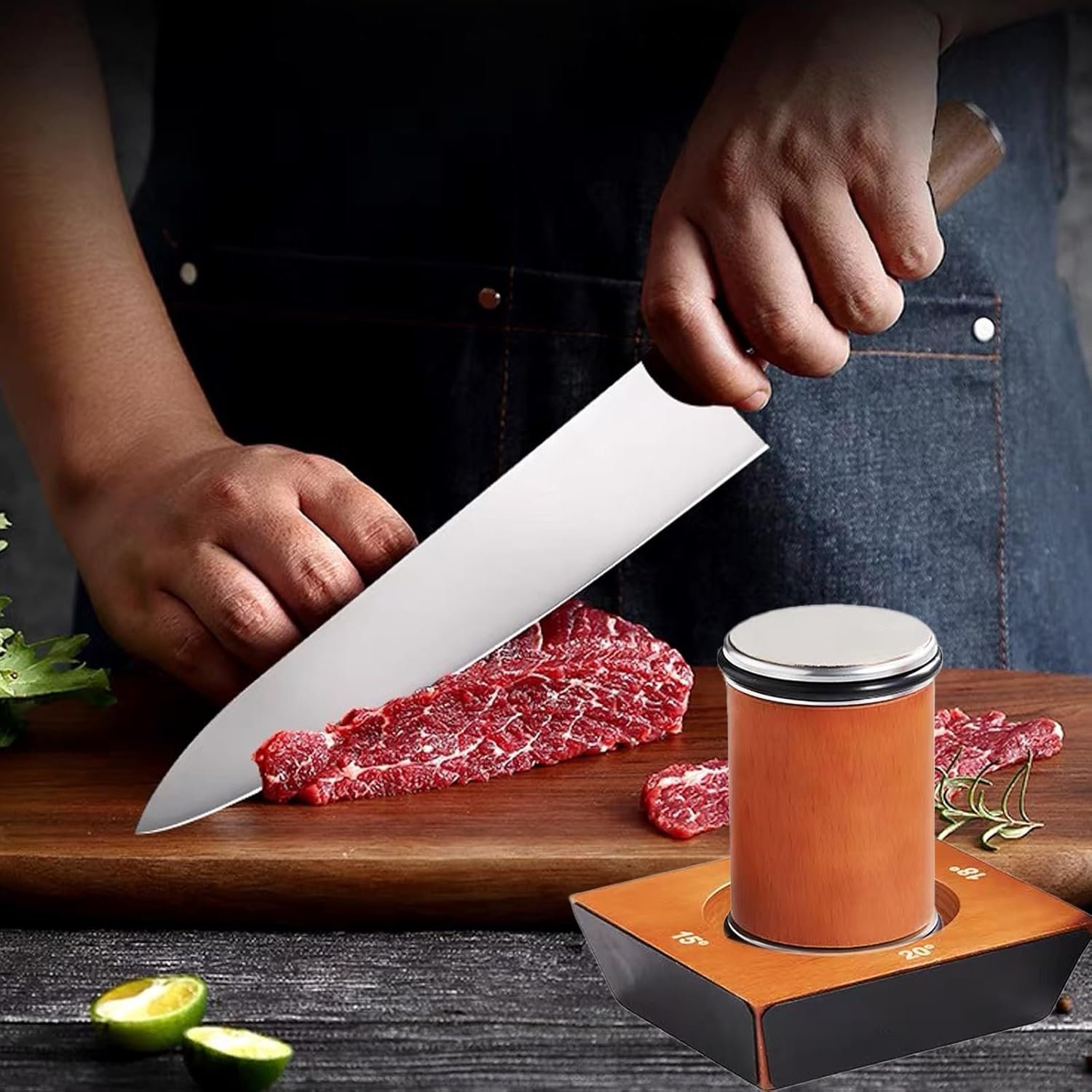 Rolling Knife Sharpener, Multi-Angle Knife Sharpening Tool with Industry Diamonds for Kitchen Knives - Knife Sharpener Kit Offers 15, 20, 18, 22 Degree Sharpening, 4 Angle - Image 4