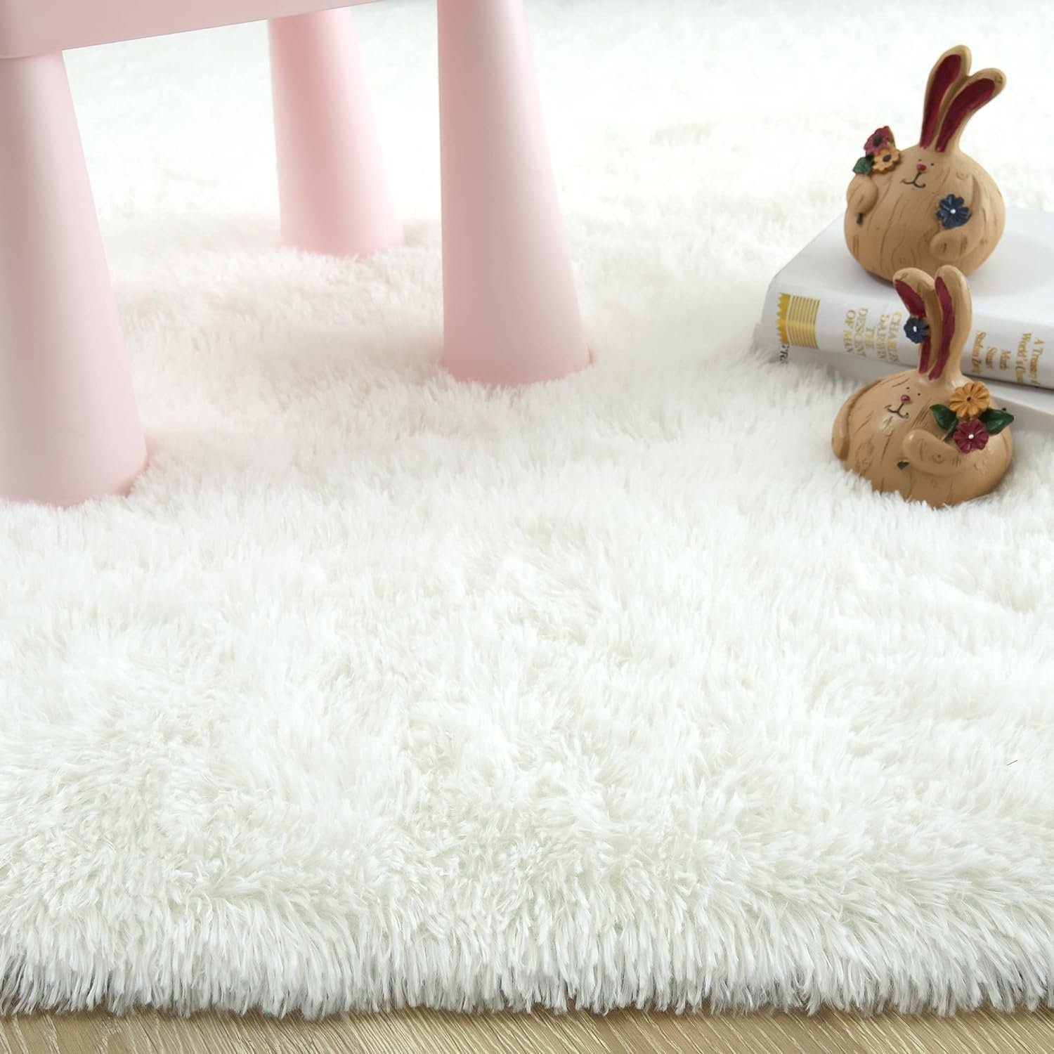 Rostyle Fluffy Cream White 6x9 Area Rugs for Living Room,Large Living Room Carpet,Big Shaggy Rugs for Bedroom,Thick Fuzzy Dorm Rug,Soft Indoor Floor Rug for Kids Room Decor Aesthetic - Image 8
