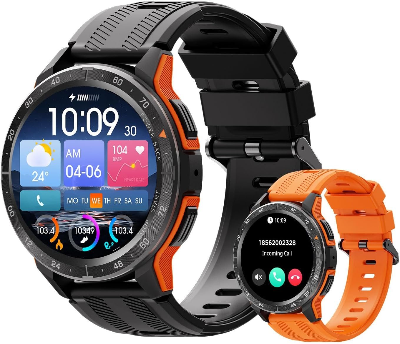 VIRAN Military Smart Watch for Men Women (Answer/Make Calls), 35 Days Long Battery, IP68 Waterproof 1.43’’ AMOLED Fitness Tracker, 100+ Sport Modes Fitness Watch with SpO2/Sleep/Heart Rate Monitor - Image 2