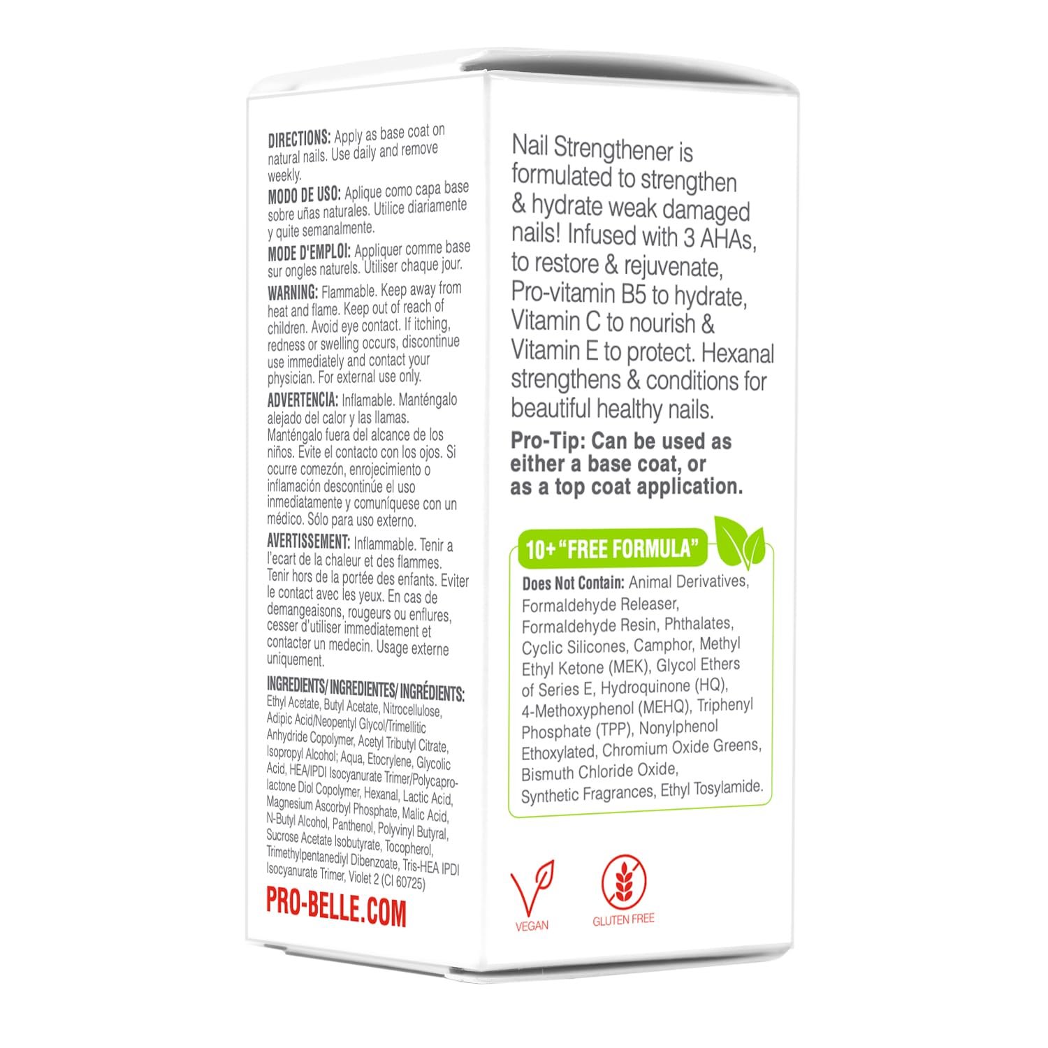 Probelle Nail Strengthening Formula, Nail Growth & Conditioning, Stops Splits, Chips, Cracks & Strengthens Nails, Clear - Image 3