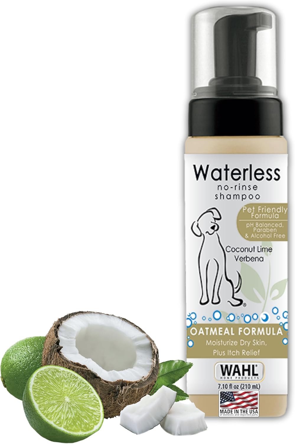 Wahl USA Pet Friendly Waterless No Rinse Shampoo for Animals – Oatmeal & Coconut Lime Verbena for Cleaning, Conditioning, Detangling & Moisturizing Dogs, & Cats – 7.1 Oz - Model 820015A - Image 2