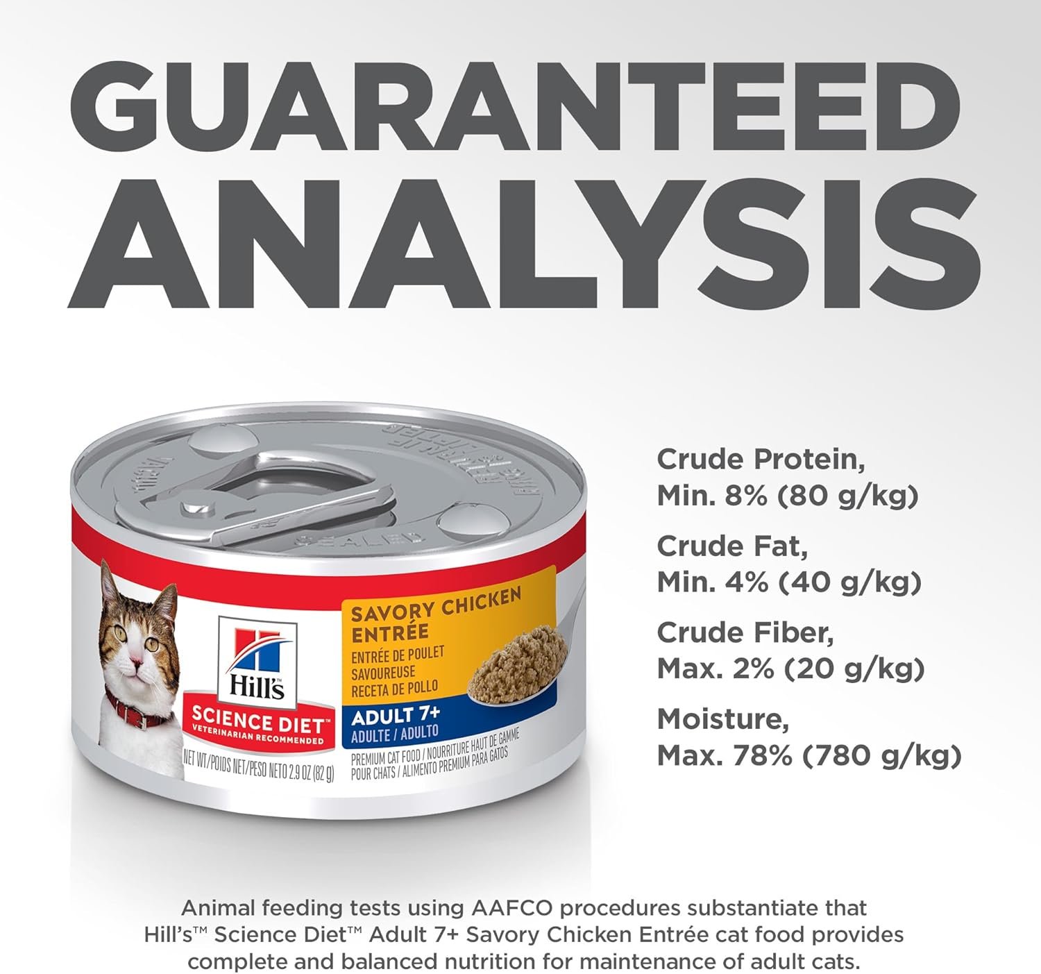 Hill's Science Diet Adult 7+, Senior Adult 7+ Premium Nutrition, Wet Cat Food, Chicken Minced, 2.9 oz Can, Case of 24 - Image 9