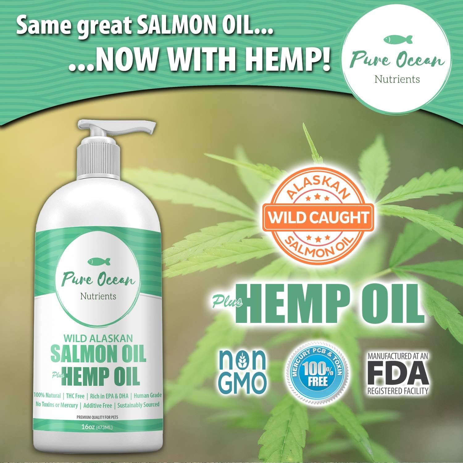 Wild Alaskan Salmon Fish & Hemp Seed Oil for Dogs 16 oz; Natural Liquid Supplement with Omega 3's Support Joint, Heart, and Immune Health; Essential Fatty Acids Promote a Shiny Coat and Healthy Skin - Image 8