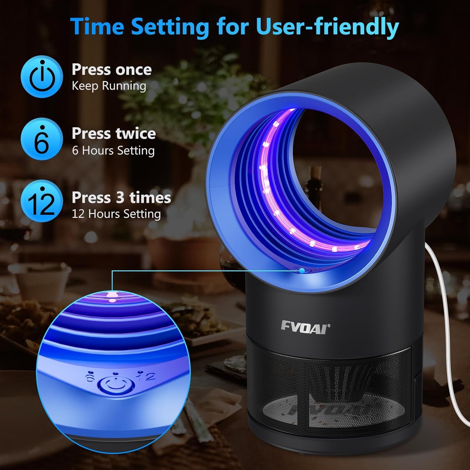 Fruit Fly Trap for Indoors, Fly Traps Indoor for Home Gnat Traps House Indoor, Bugs Trap with Time Setting, 10 Sticky Glue Boards Black - Image 5