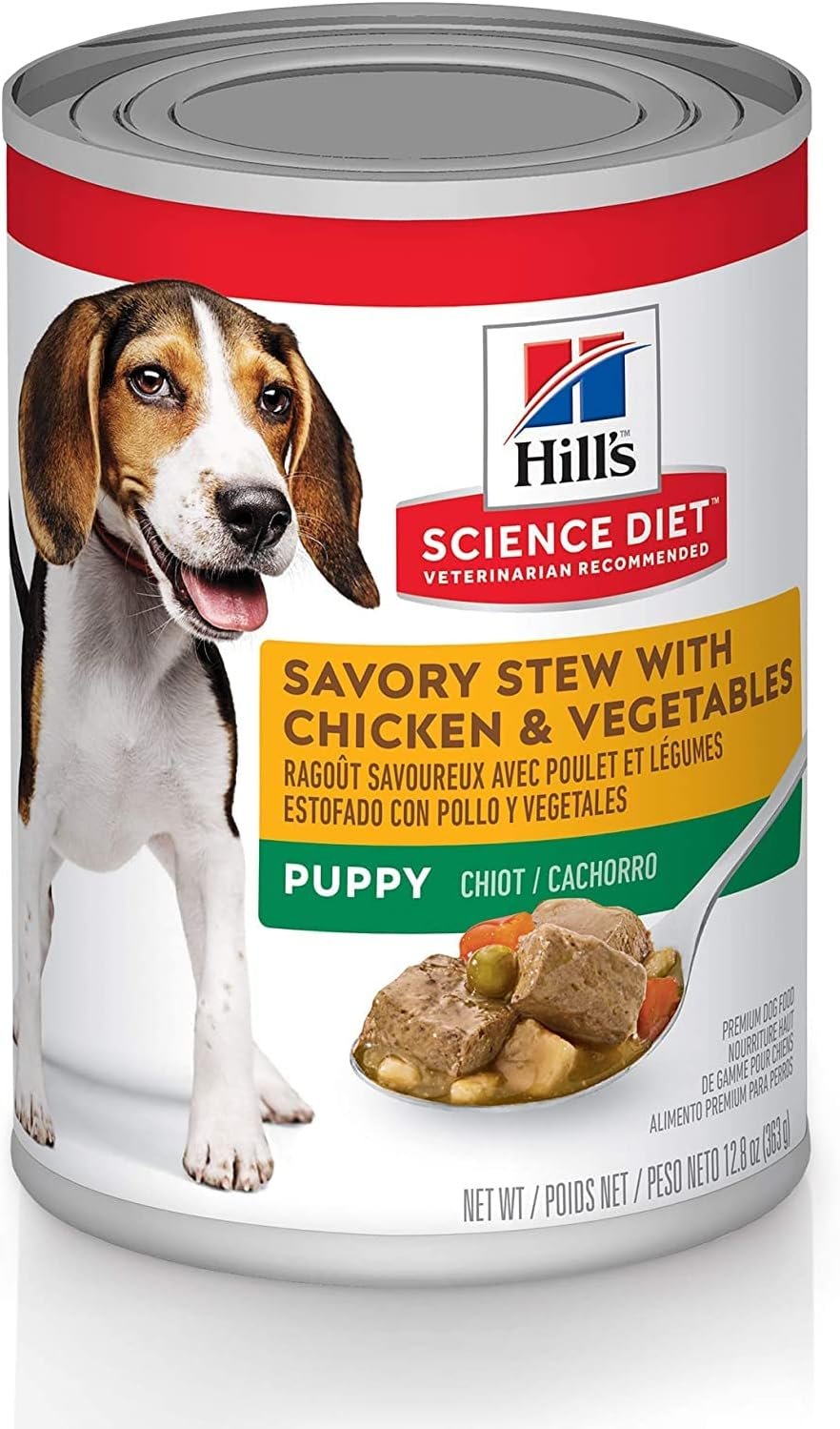 Hill's Science Diet Puppy, Puppy Premium Nutrition, Wet Dog Food, Chicken & Vegetables Stew, 12.8 oz Can, Case of 12 - Image 2