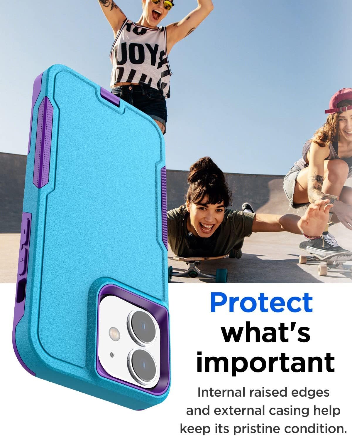 AICase for iPhone 12/iPhone 12 Pro Case with Glass Screen Protector,Heavy Duty Drop Protection Full Body Rugged Shockproof Military Protective Tough Durable Cover for iPhone 12/iPhone 12 Pro 6.1"_3 - Image 4