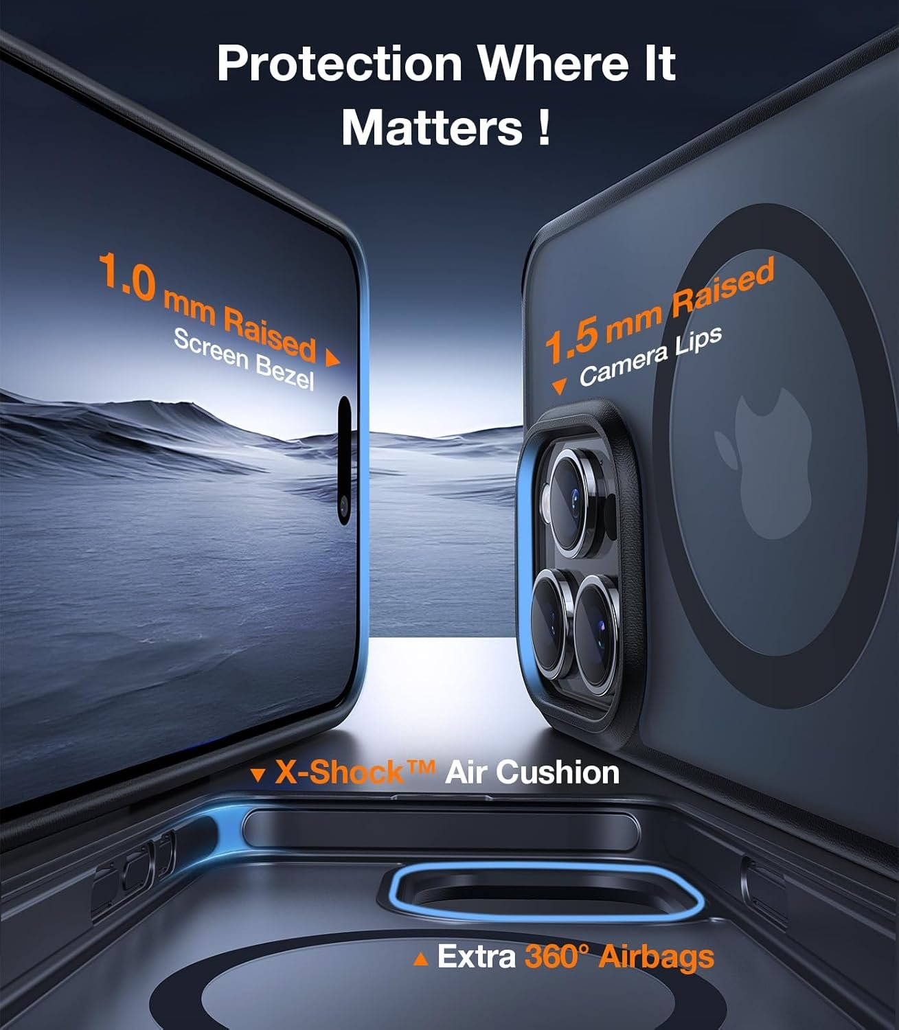 TORRAS Strong Magnetic & Seamless Stand for iPhone 15 Pro Max Case, Fit for MagSafe, Mil-Grade Drop Protection, Adjustable Kickstand Phone Case for iPhone 15 Pro Max, Slim Frosted Matte Black - Image 9