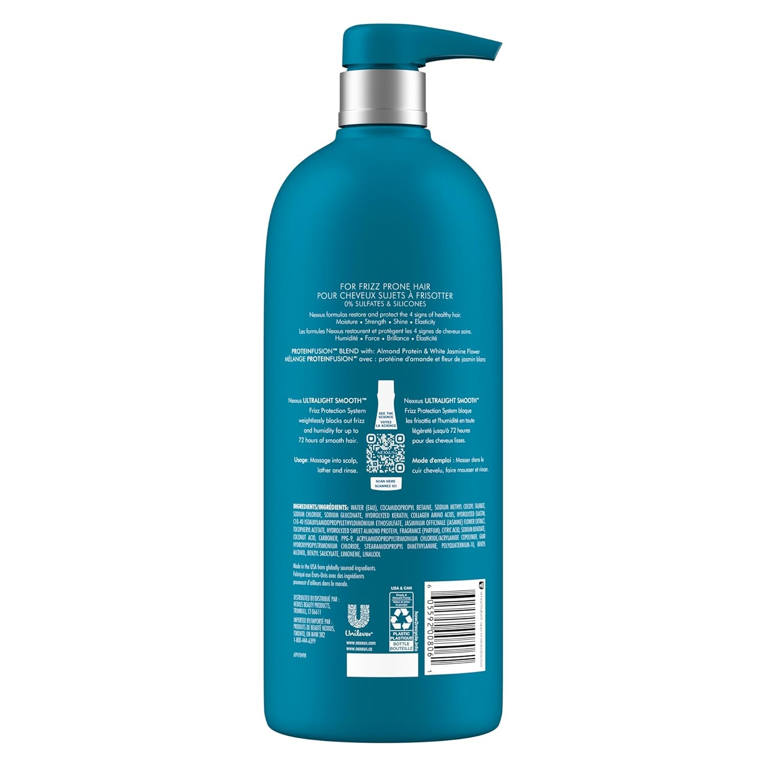 Nexxus Shampoo Ultralight Smooth for Dry & Frizzy Hair Sulfate-Free 33.8 oz - Image 3