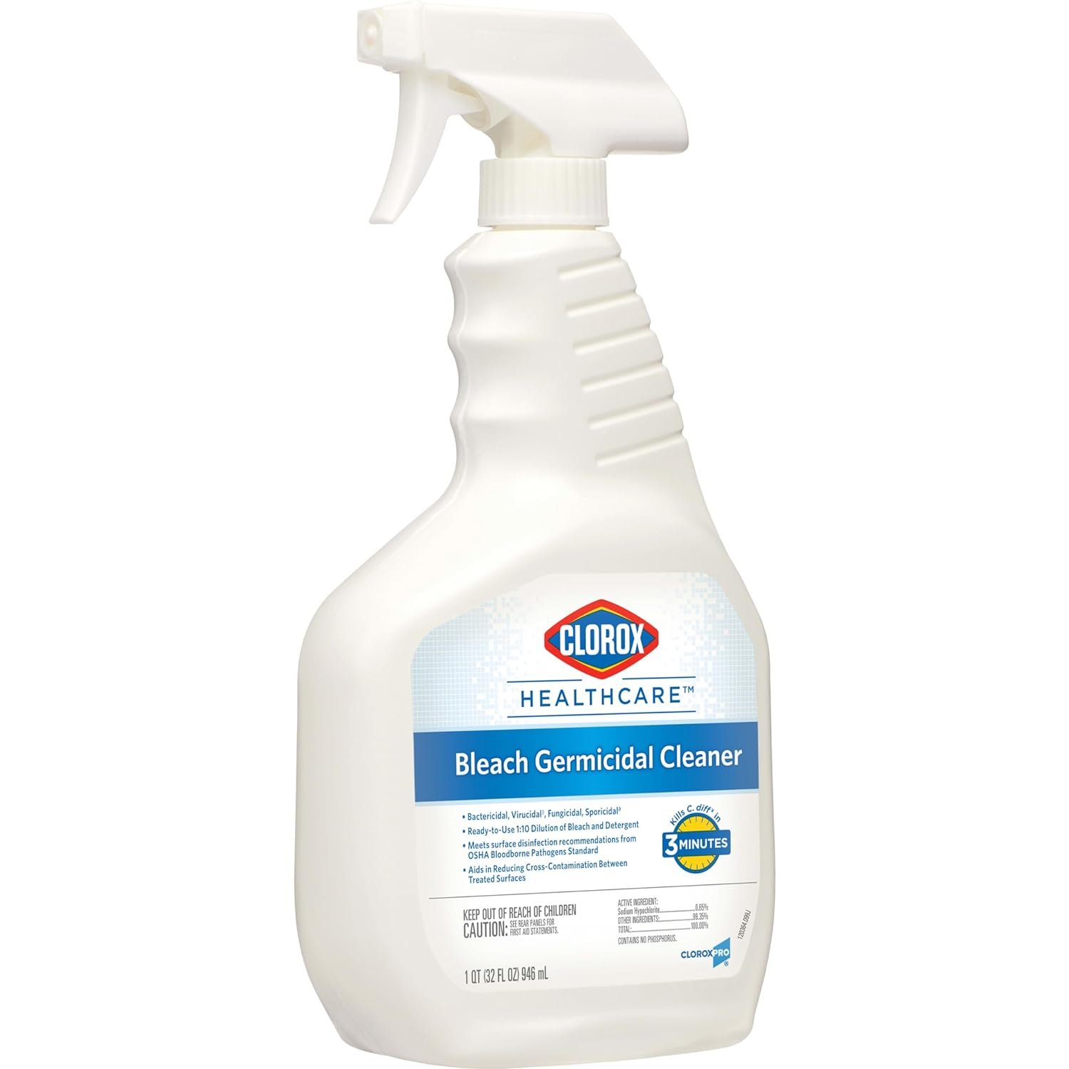 Clorox Healthcare Bleach Germicidal Cleaner Spray, 32 FL Oz (Package May Vary) - Image 3