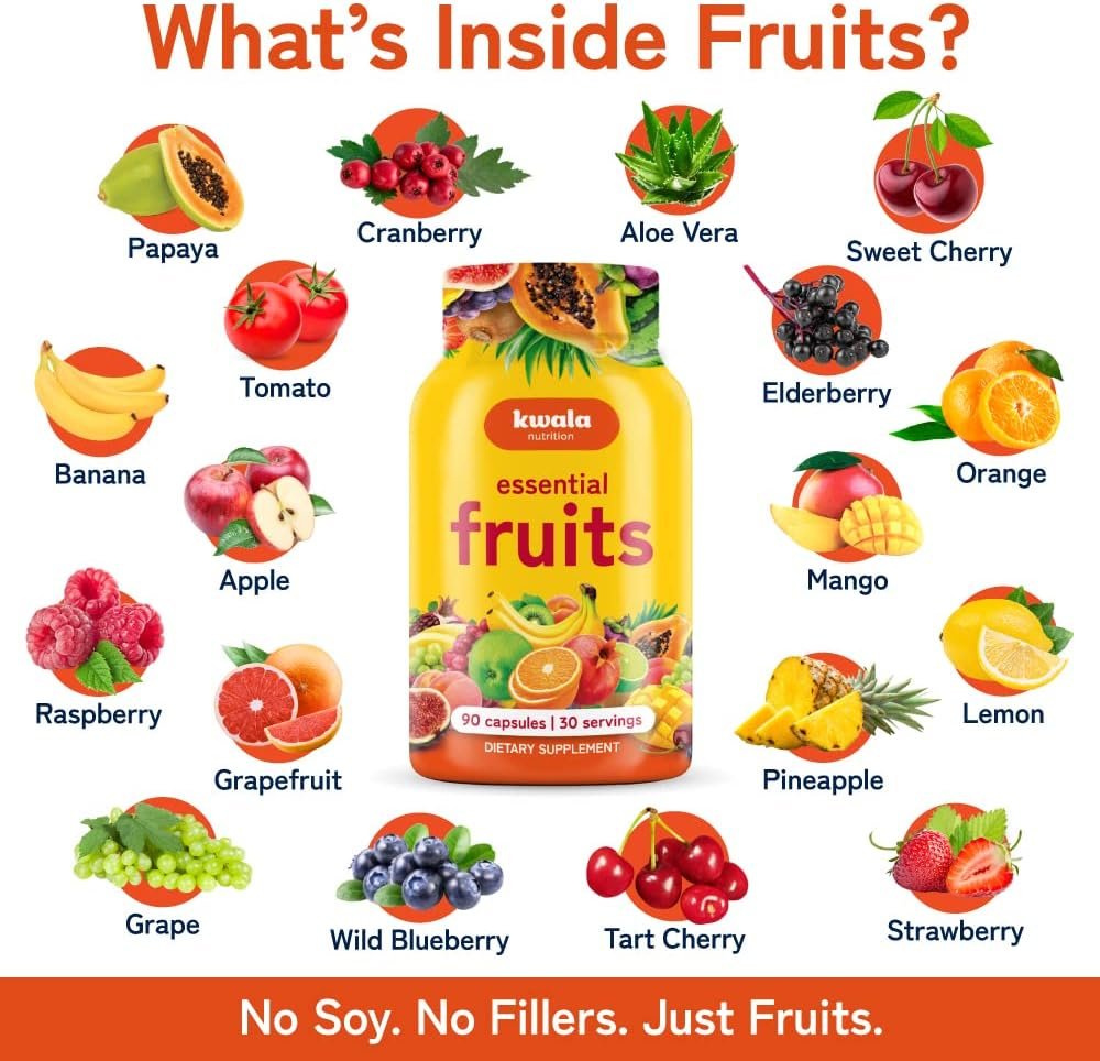 Fruit and Veggies Supplement - 90 Fruit & 90 Veggie Capsules - Fruits and Vegetables Supplements - Non GMO, Soy Free, Made in USA (Pack of 2) - Image 5