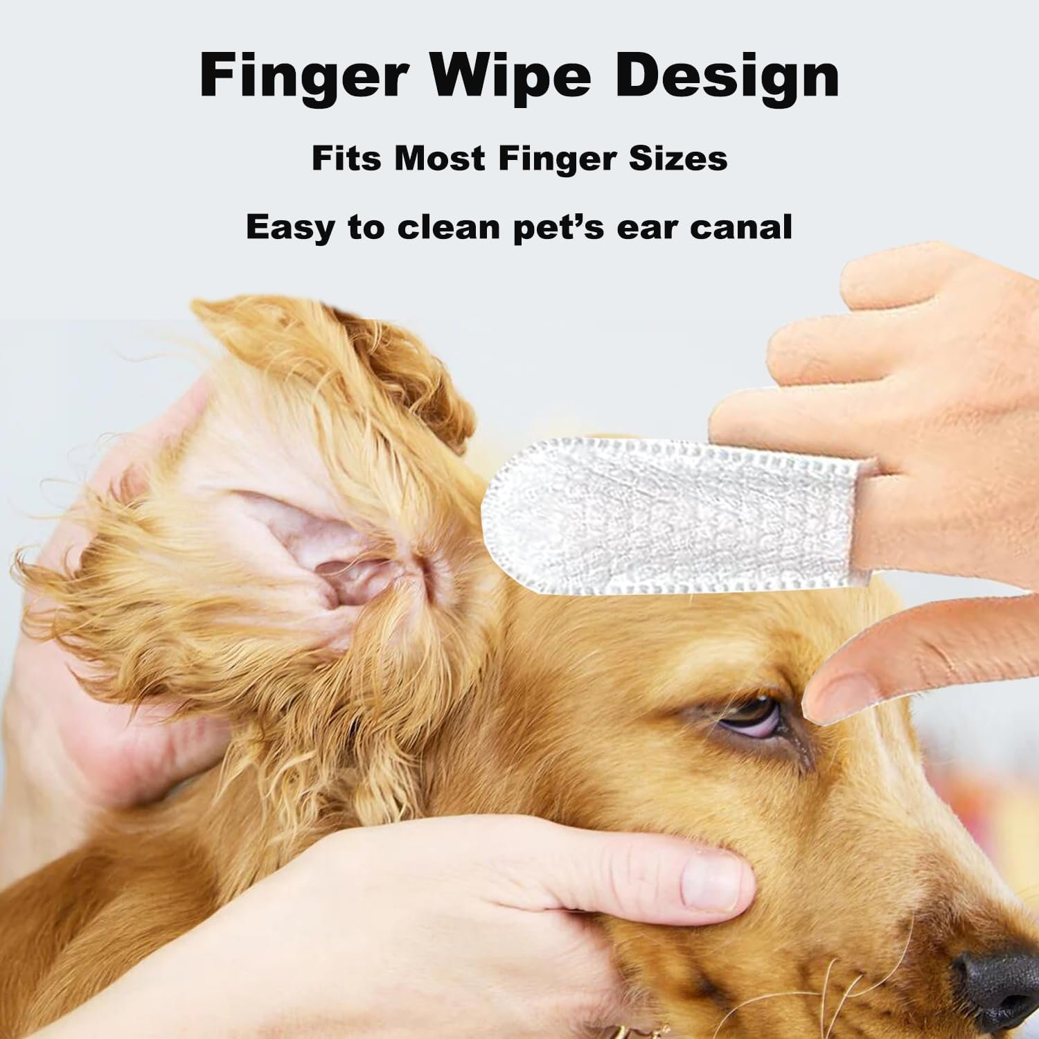 2 Pack Dog Ear Finger Wipes, Dog Ear Cleaner, Grooming Kit Care for Dogs and Cats, Soft & Easy Otic Cleaning Pads, Gently Remove Ear Wax, Dirt & Odor - Image 5