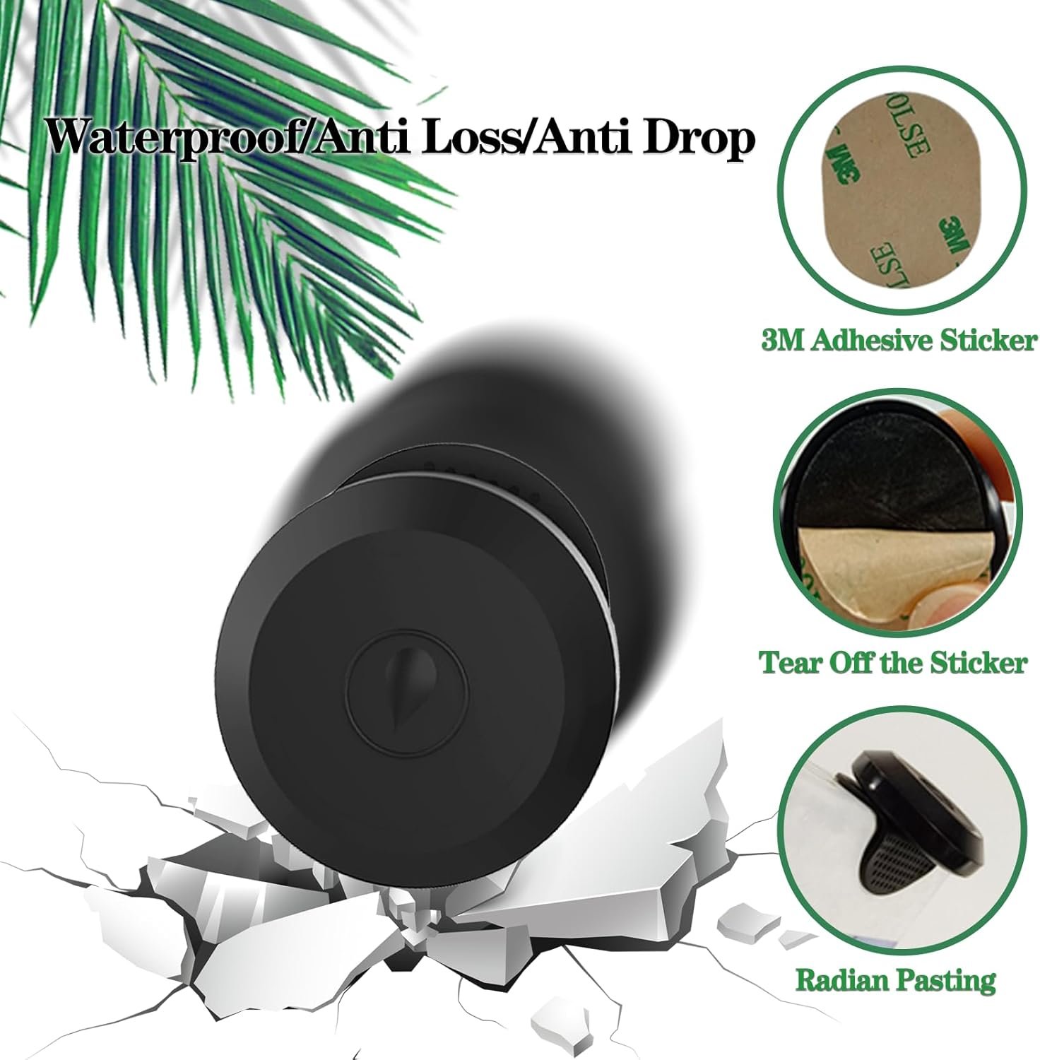 2 Pack Waterproof Airtag Sticker Mount with 3M Adhesive Sticker, Silicone Hidden GPS Tracker Mount Accessories for Apple Air Tag, Shockproof Protection Airtag Holder Case(Black Blue) - Image 4