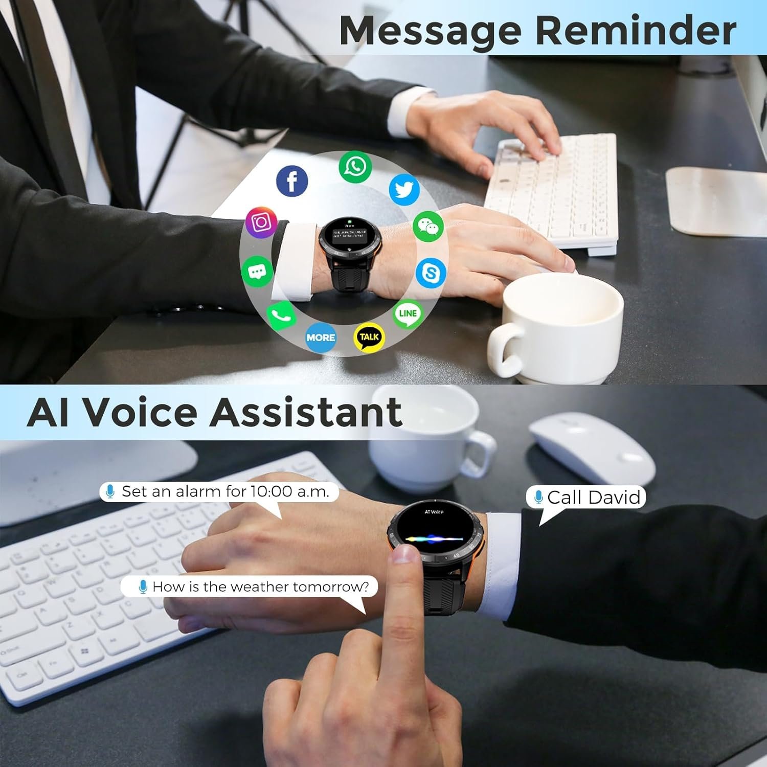 VIRAN Military Smart Watch for Men Women (Answer/Make Calls), 35 Days Long Battery, IP68 Waterproof 1.43’’ AMOLED Fitness Tracker, 100+ Sport Modes Fitness Watch with SpO2/Sleep/Heart Rate Monitor - Image 7